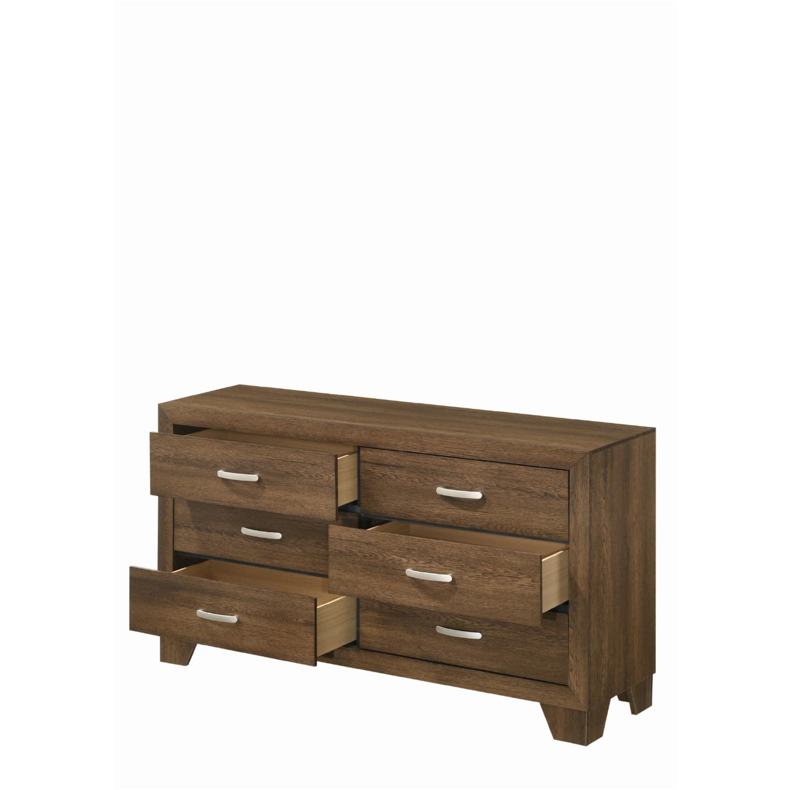 ACME Miquell Composite Wood 6-Drawer Bedroom Dresser in Oak