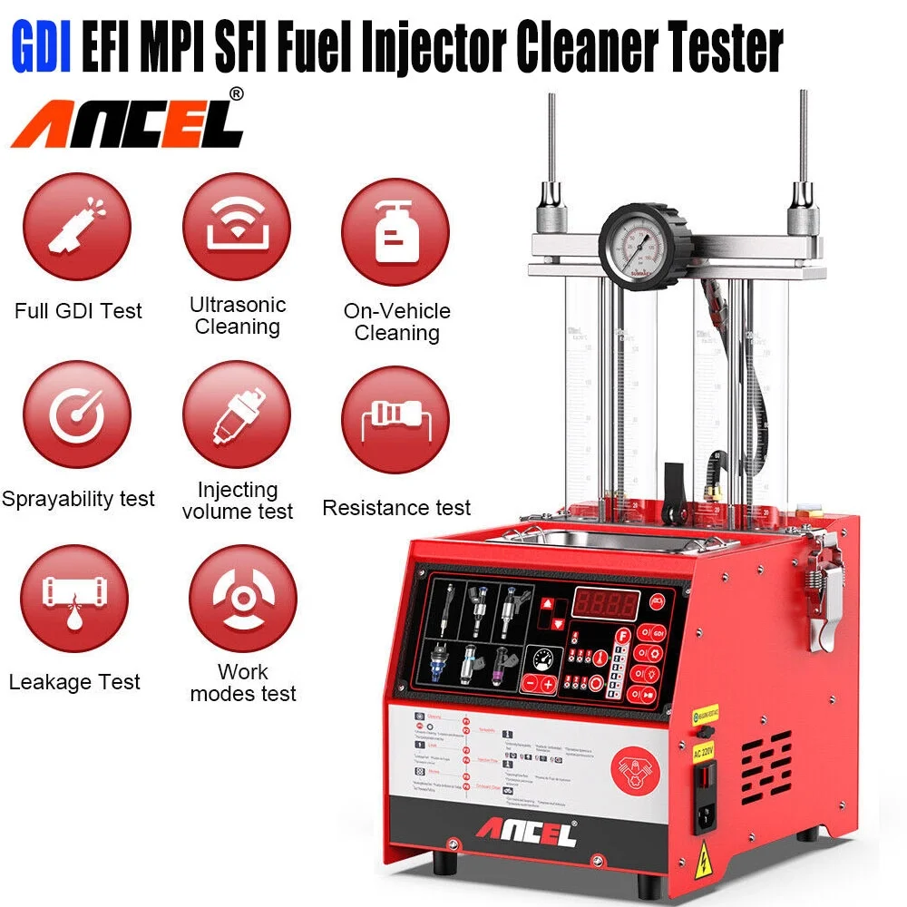 AJ400 GDI EFI MPI SFI Ultrasonics Petrol Fuel Injector Cleaner Tester Resistance Test Diagnostic Tool