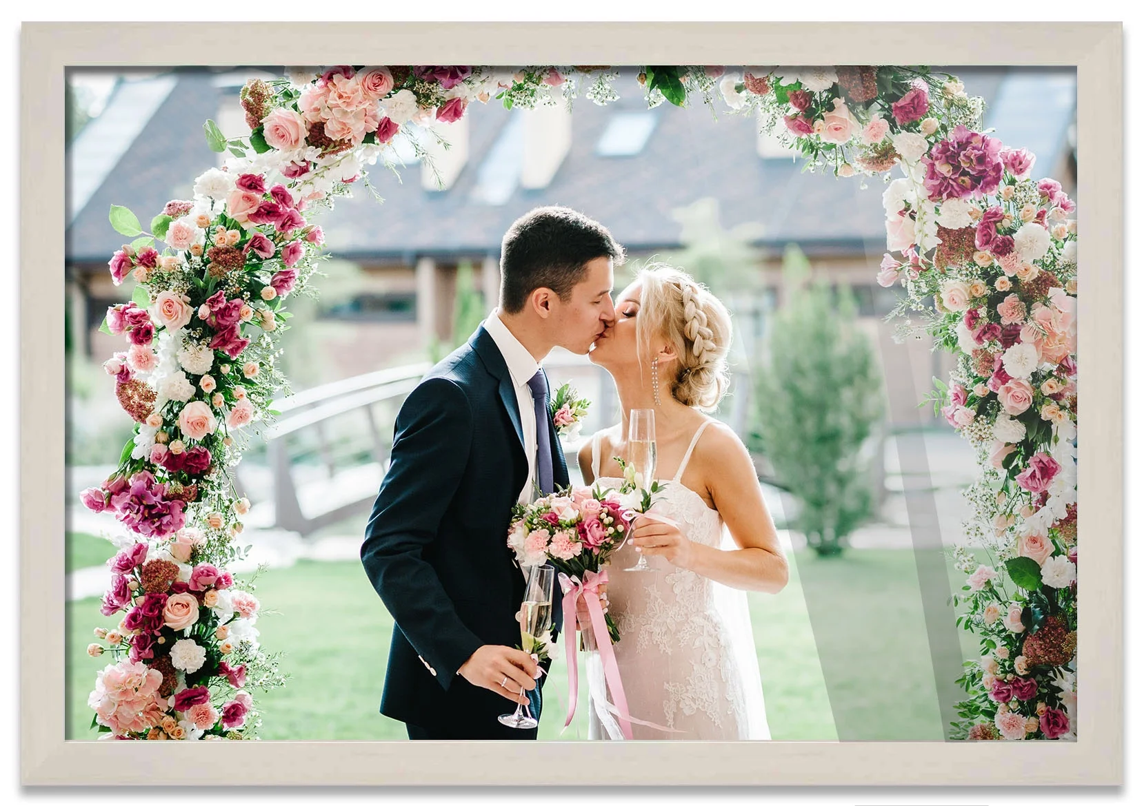 15x10 Frame White Wash Picture Frame - Complete Modern Photo Frame Includes UV Acrylic Shatter