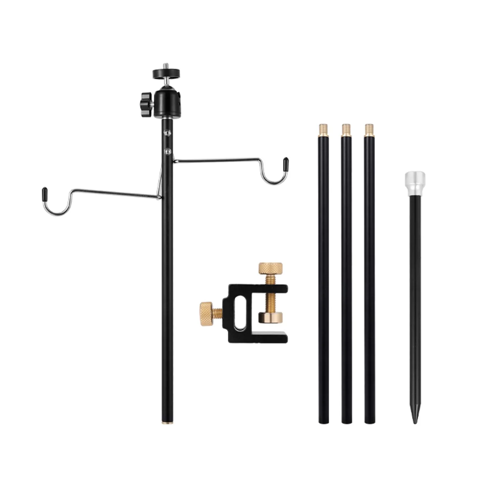 Camping Lantern Stand Foldable Detachable Lamp Stand Hook Light Hanging Pole