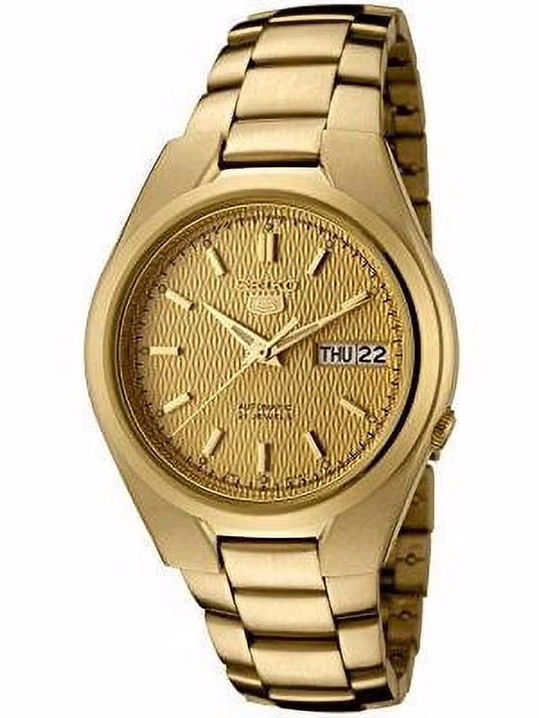 Seiko Men's 5 Automatic Goldtone Gold Dial Watch