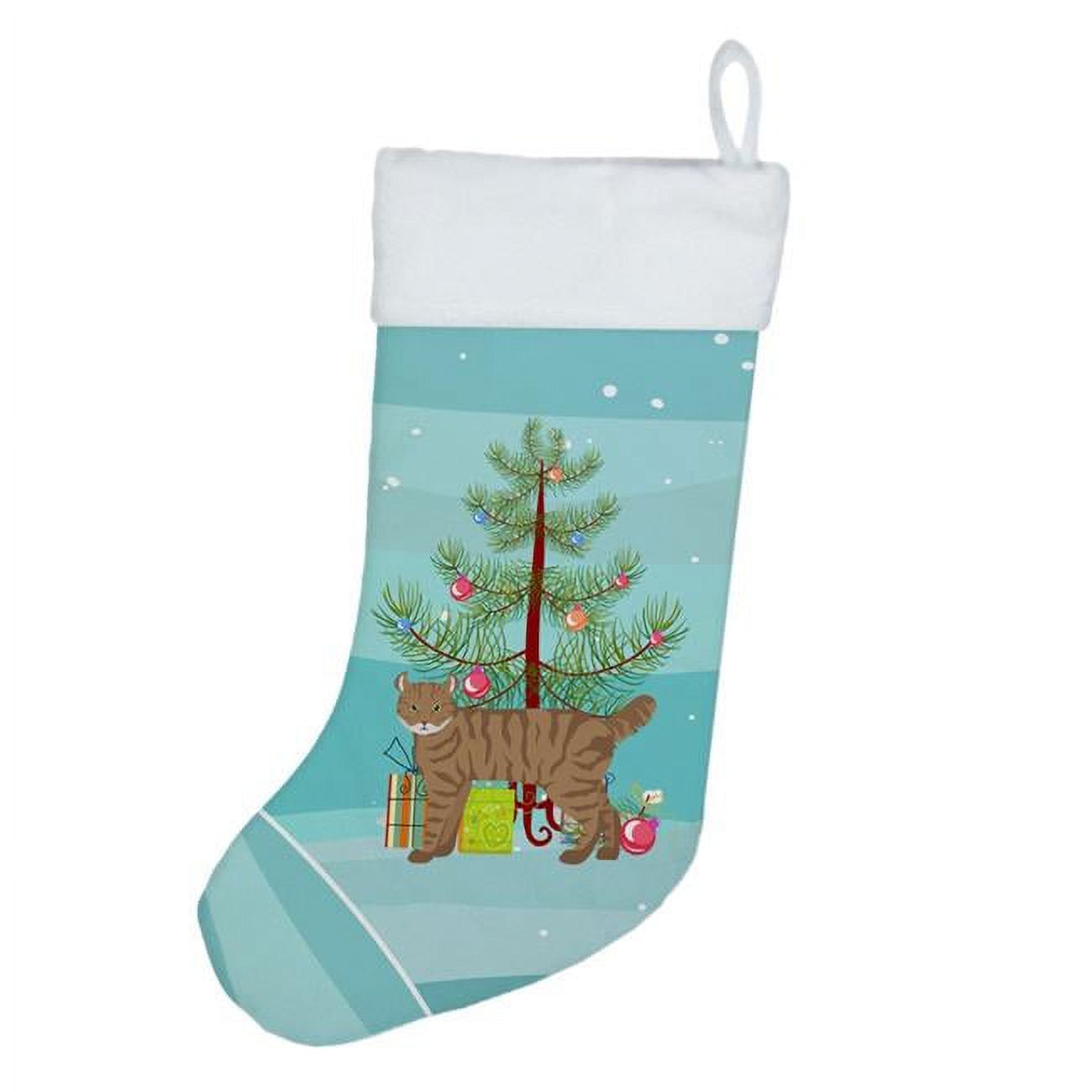 18 x 13.5 in. Unisex Highlander Lynx No.3 Cat Merry Christmas Christmas Stocking