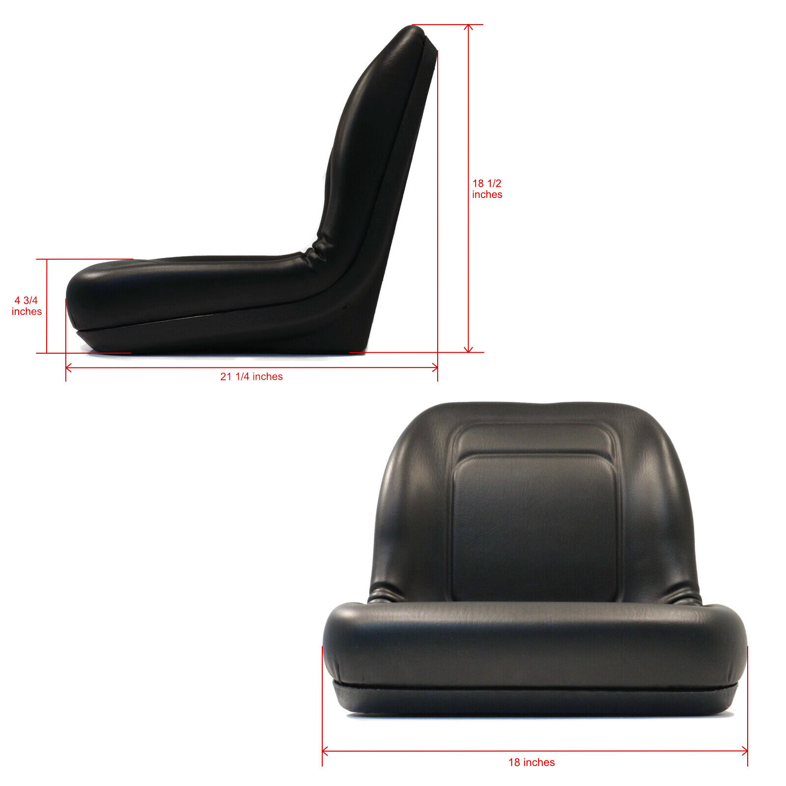 The ROP Shop | Black High Back Seat for Cub Cadet HDS 2185, LT 2180, Workman & Recon 48, 60