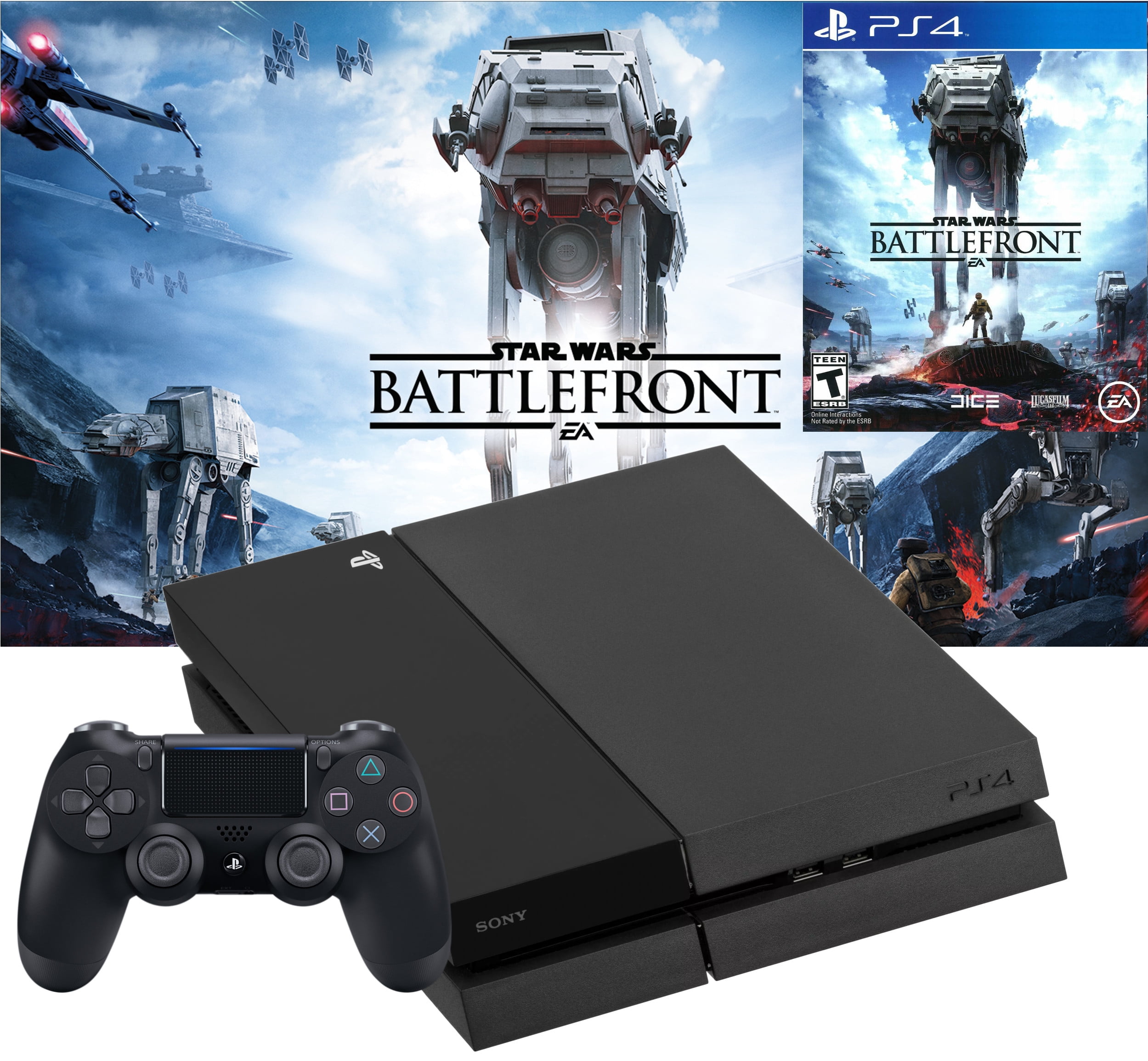 Restored PlayStation 4 PS4 500GB Console with Star Wars Battlefront Bundle (Refurbished)