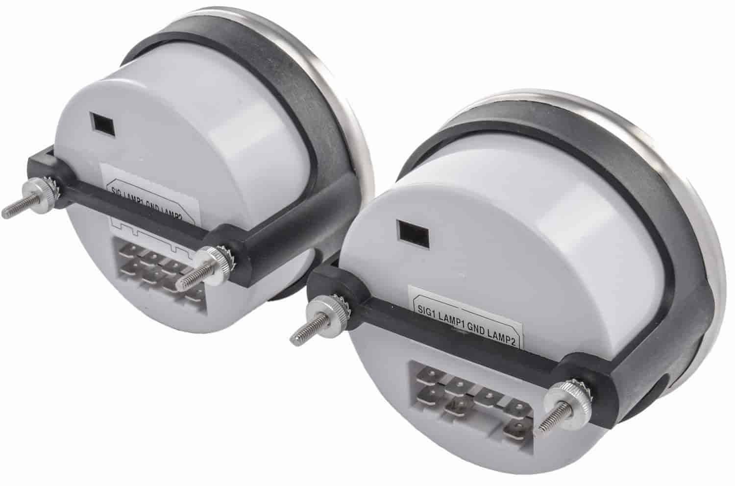 JEGS 41292 6-Gauge Set Electrical White Analog Face Black Numbers Red Pointer LE