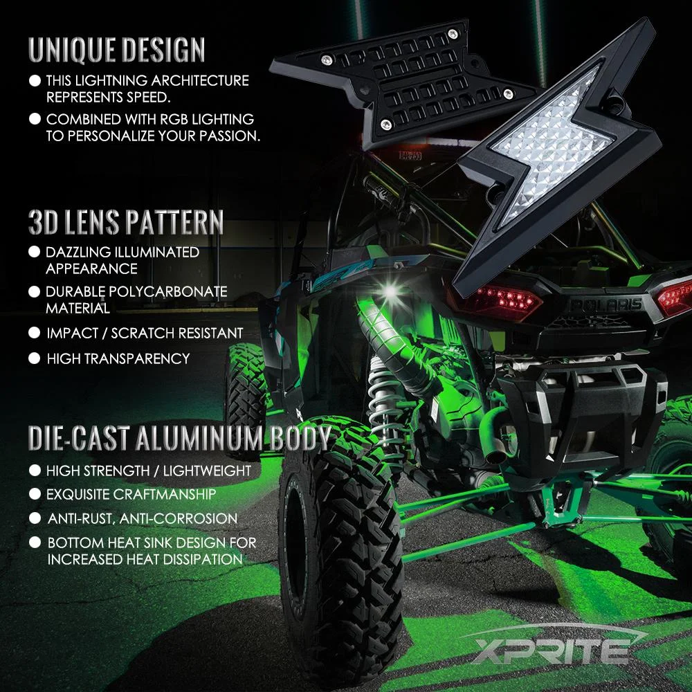 Xprite Z-Force Remote Control RGB Rock Lights for JEEP Off Road Truck ATV UTV Multicolor Neon LED Underbody Light Kits-6 PCS