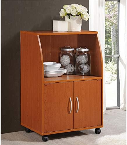 Microwave Kitchen Cart in Cherry