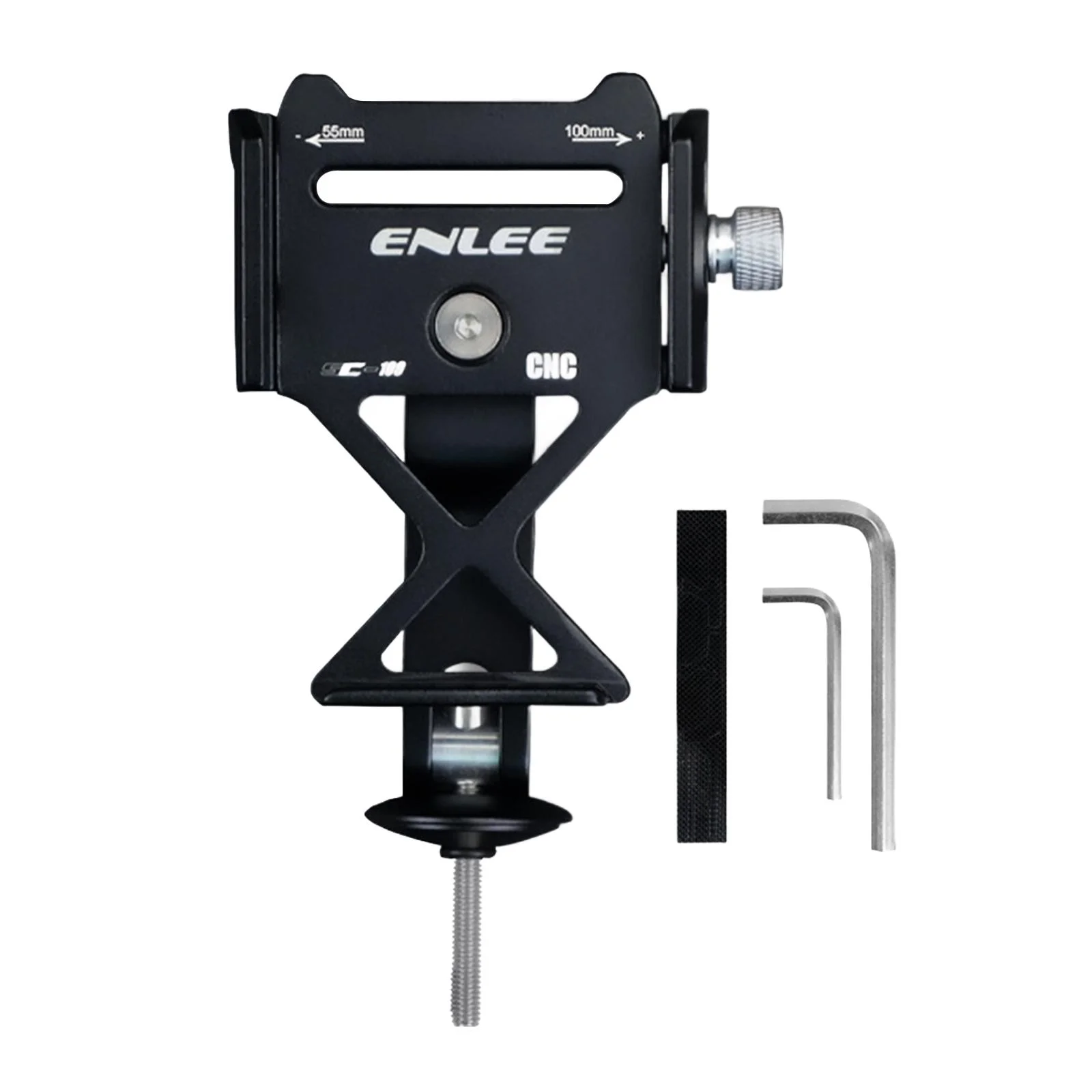 Hellery Phone Holder, Mobile Phone Holder Stem Mount with Protect Pads, Aluminum Alloy, Easy to Install Bike Cellphone Holder