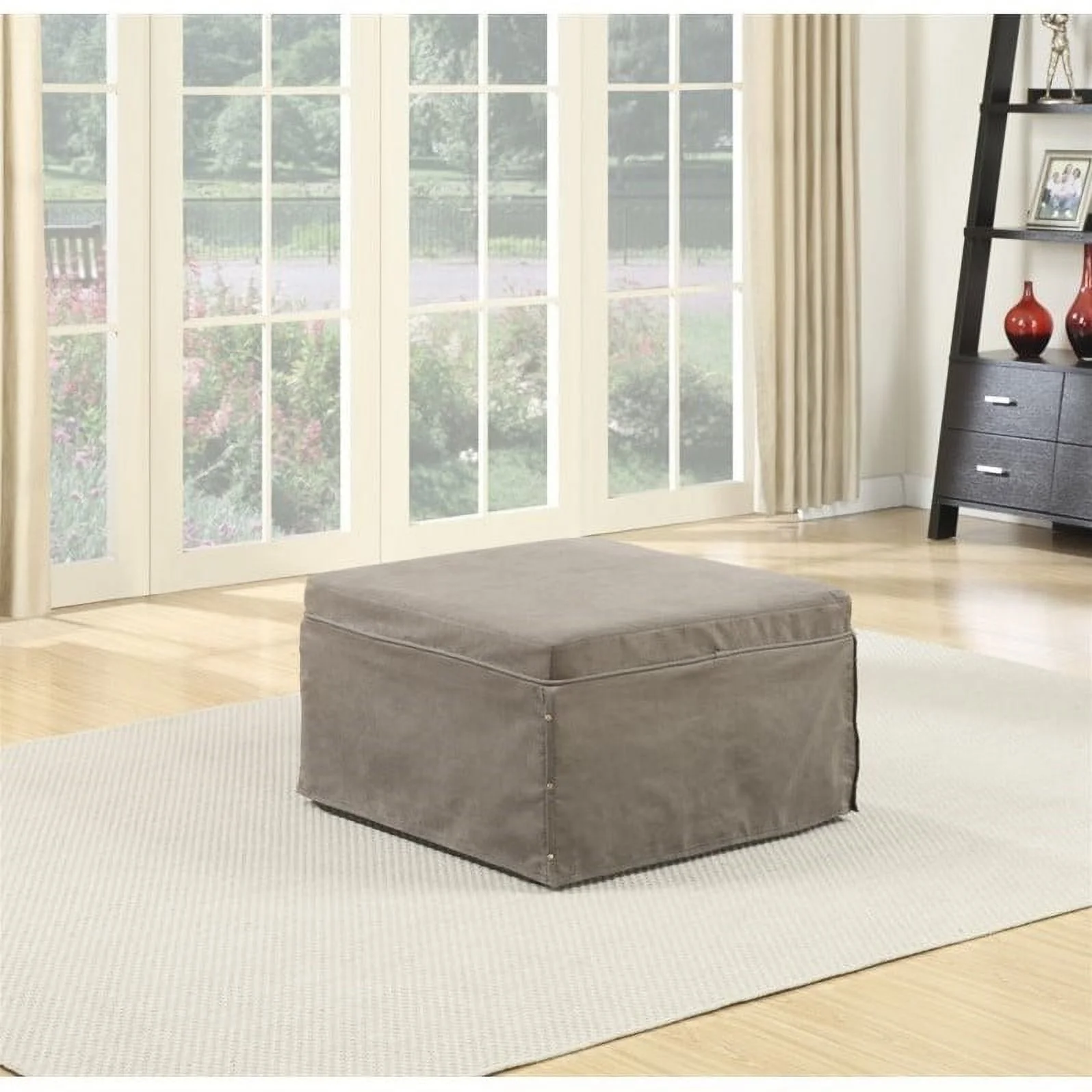 Pemberly Row Twin Folding Bed Ottoman in Taupe