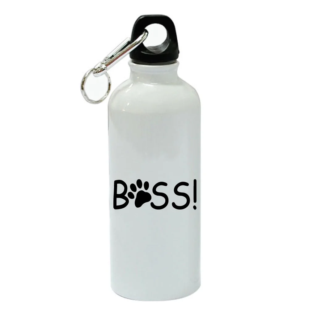 Boss Paws White Aluminum Sports 20 oz Water Bottle