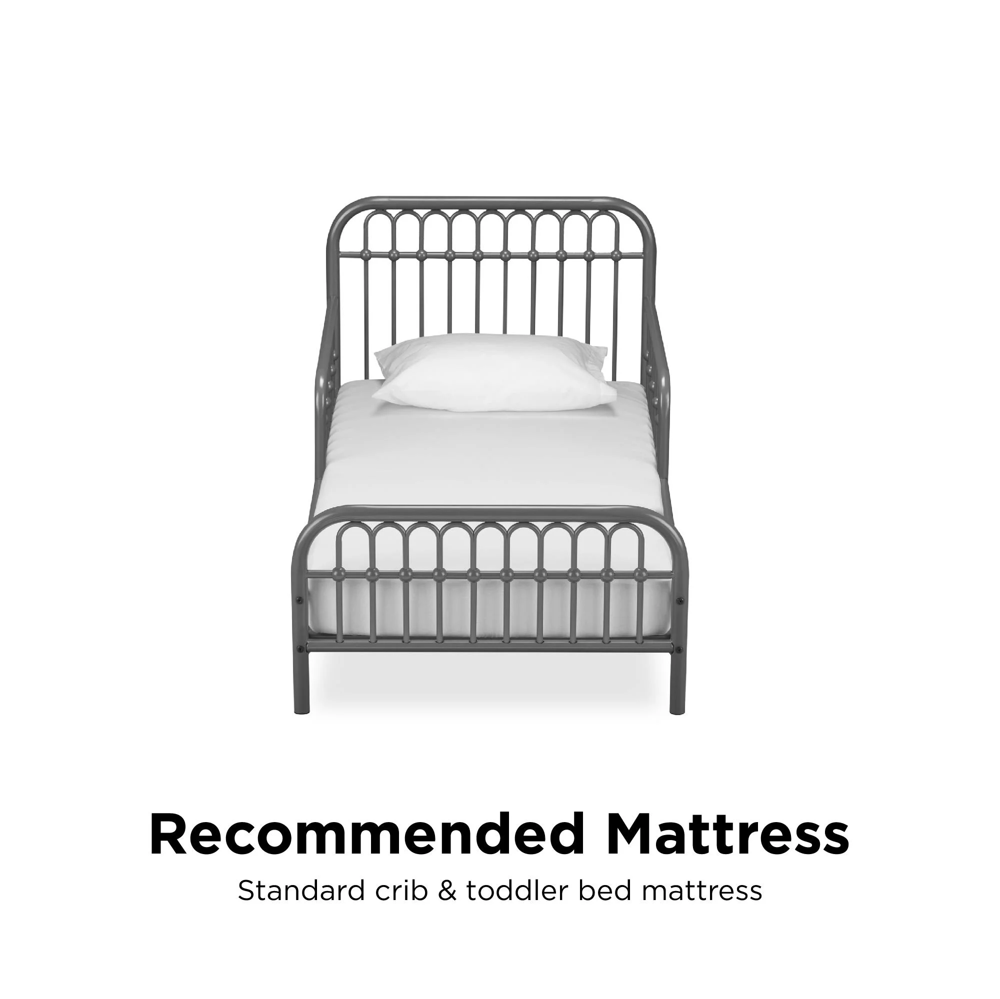 Little Seeds Monarch Hill Ivy Metal Toddler Bed, Graphite Gray