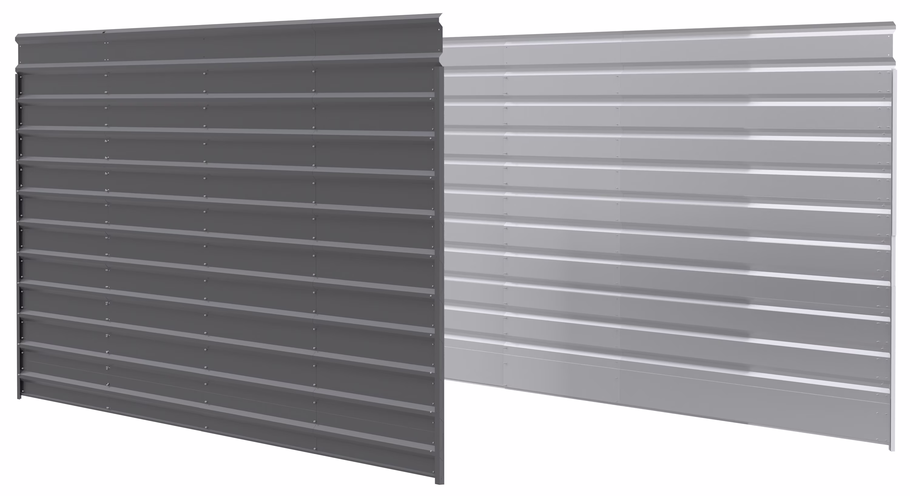 Arrow 20ft. x 9ft. Charcoal Two Sided Steel Carport Enclosure