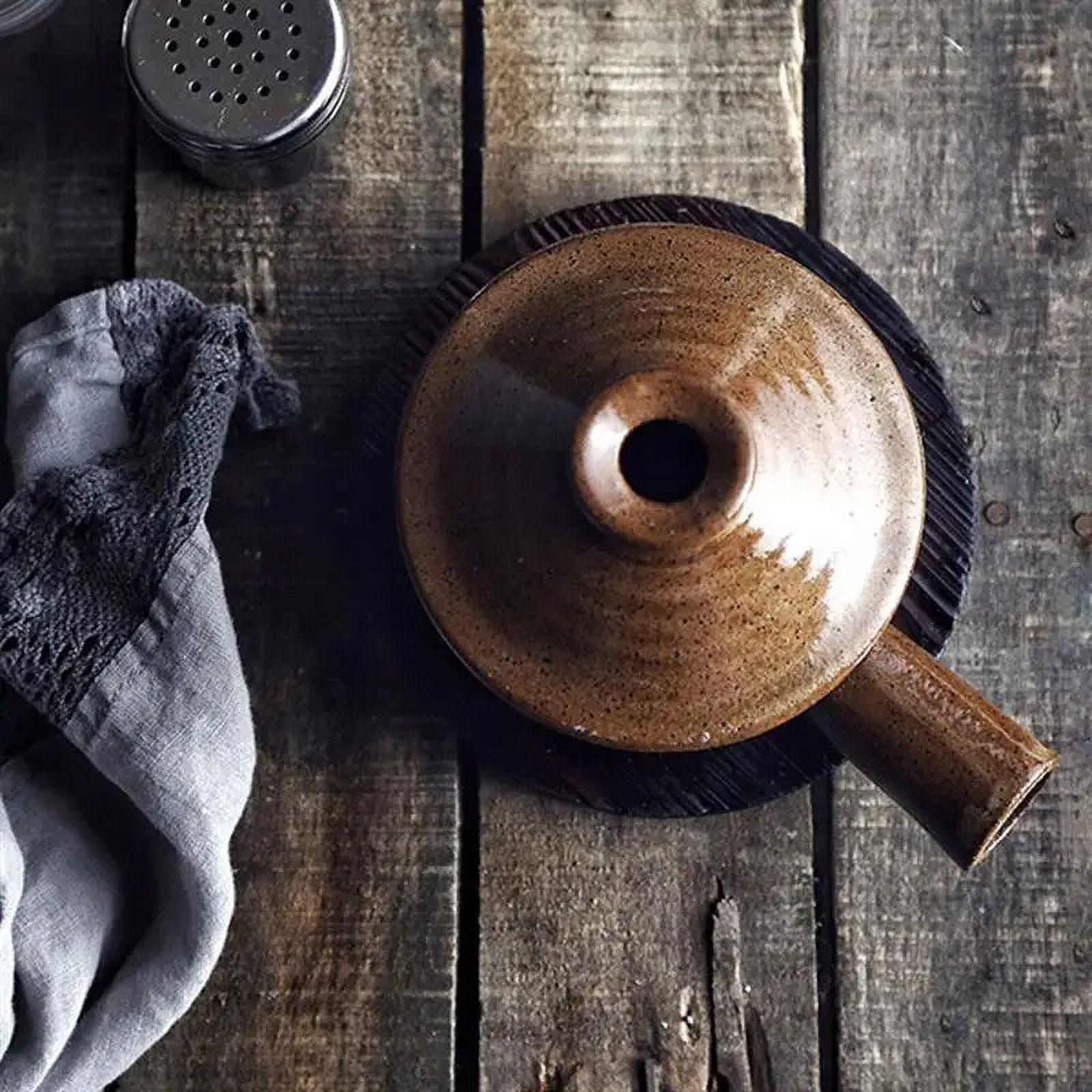 Ceramic Pot Soup Small Lid Saucepan Microwave Oven Casserole Stoneware Hot Baking Pan With Lid Light Brown