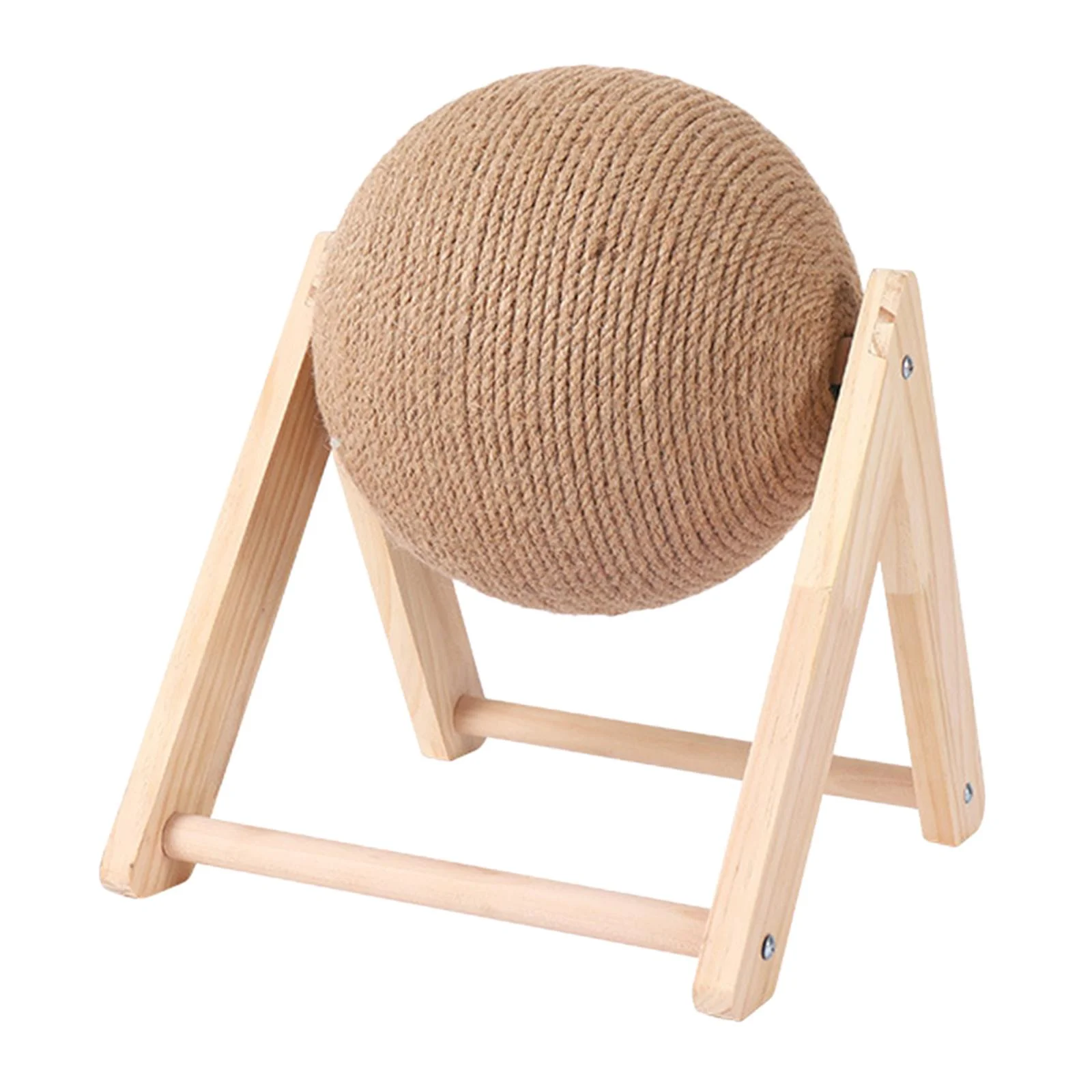 2021 Pet Cat Scratcher Toy Wooden Natural Sisal Rope Ball Cat Scratching Ball AU 8.66x7.09x6.29 inch