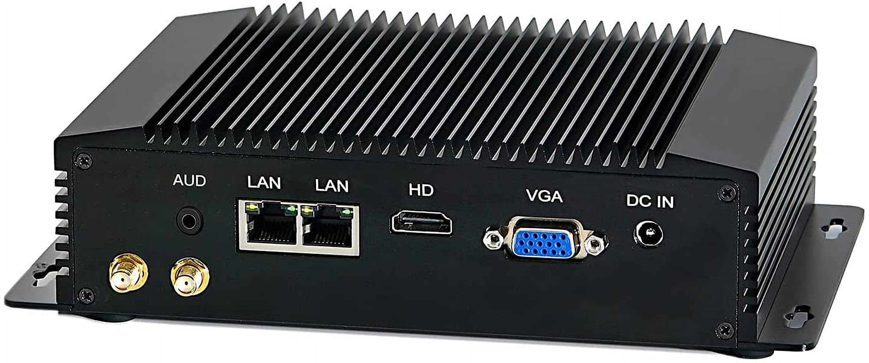 PARTAKER Fanless Industrial PC,Mini PC Windows 10 Pro,Intel Celeron 2955U Processor,Dual Gigabit Ethernet,HD,VGA,4xUSB3.0,Dual Band WiFi,8GB DDR3 RAM 128GB SSD