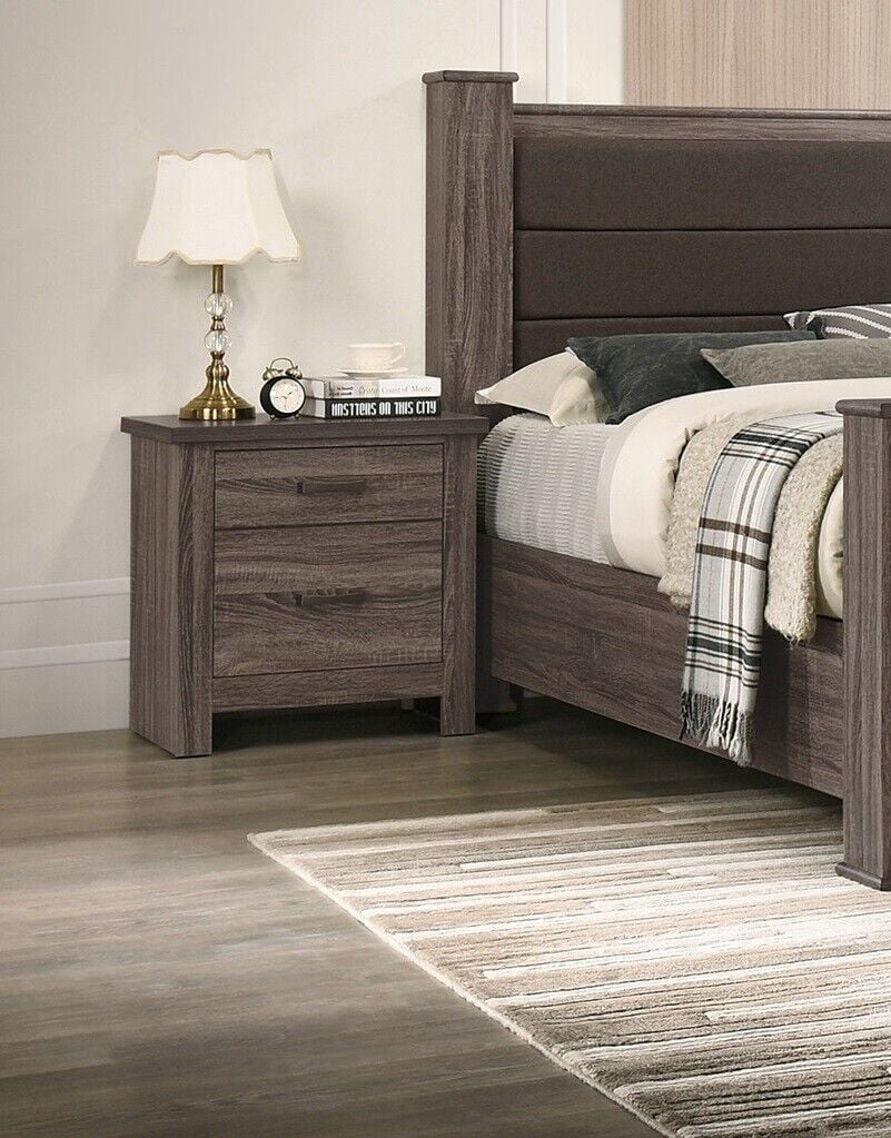 Transitional Elegant Wooden 4pc Bedroom Set Queen Size Bed w Drawers Dresser Mirror Nightstand Bedroom Furniture