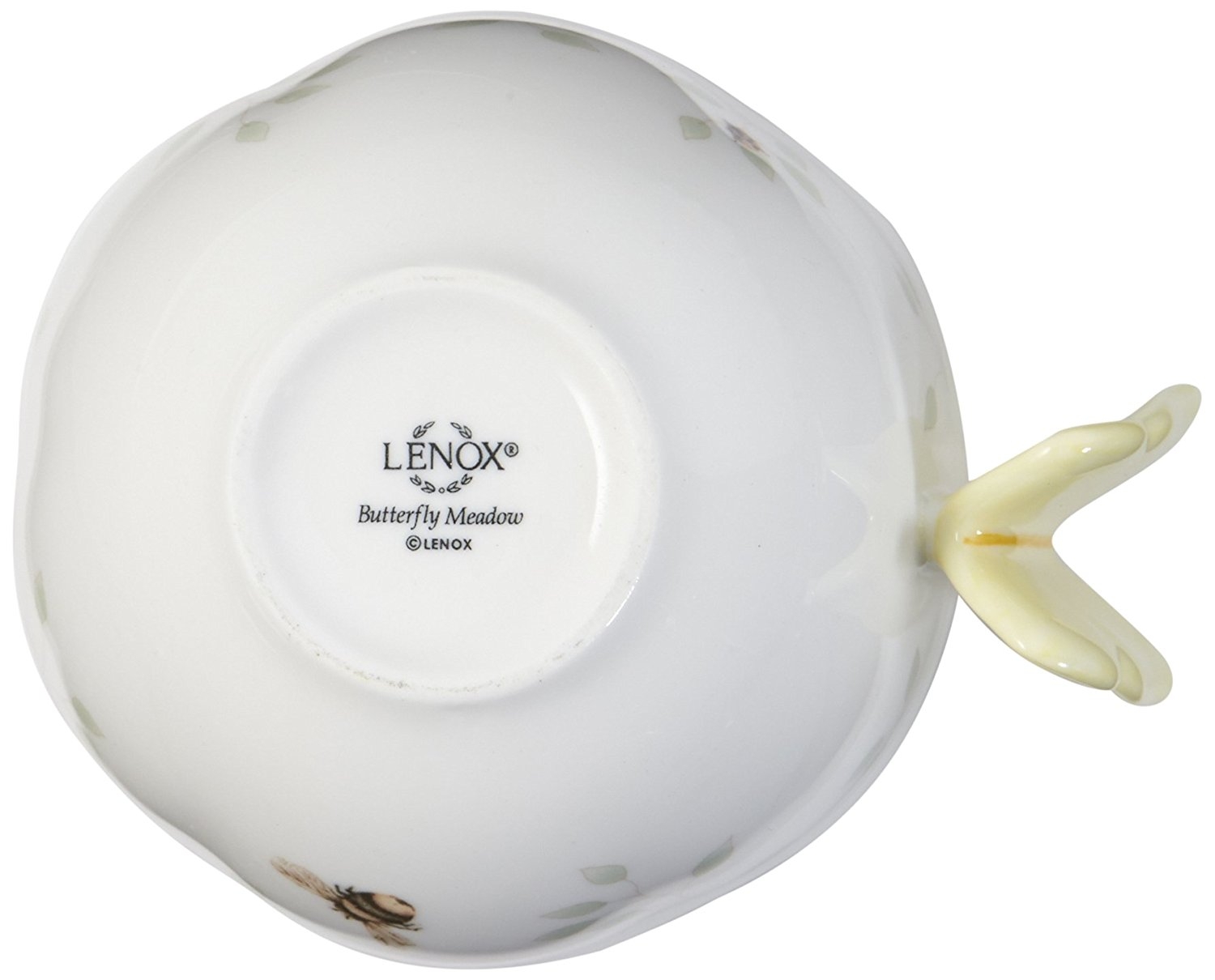 Lenox Butterfly Meadow Figurine Yellow Cup and Saucer