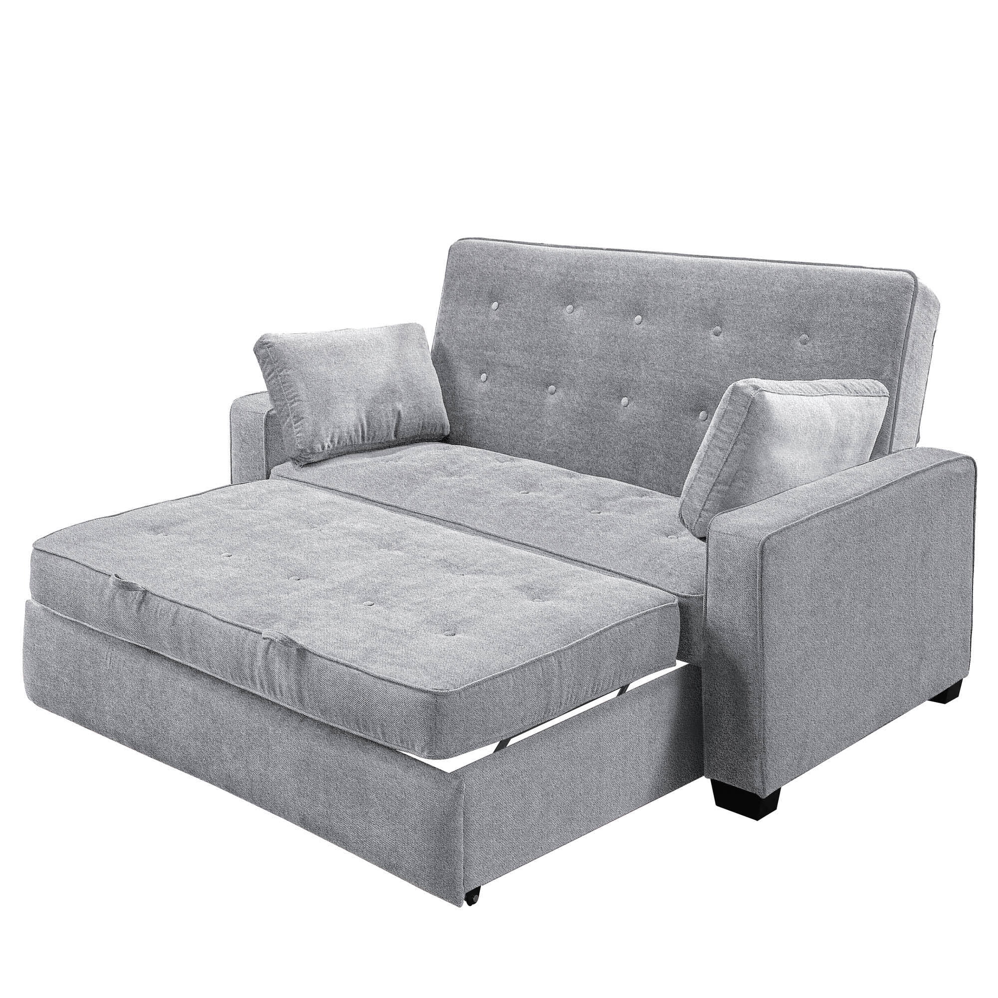 Serta Monroe Modern Loveseat with Sleeper, Light Gray Fabric