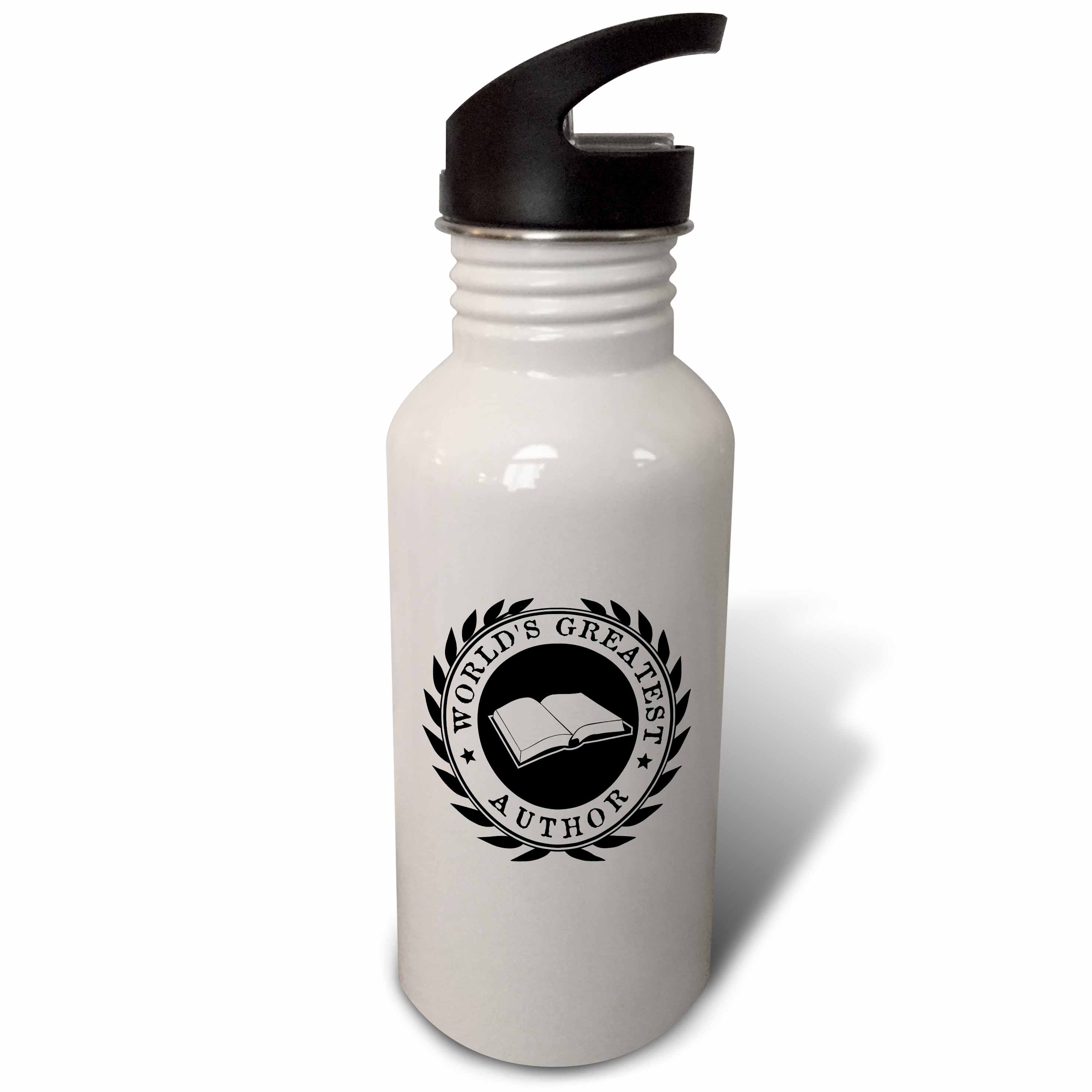Worlds Greatest Author. Best writer job pride black and white graphic 21 oz Sports Water Bottle wb-165001-1