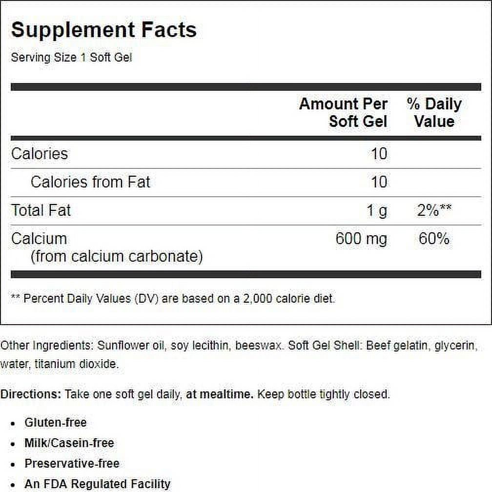 Carlson Liquid Cal-600 600 mg 100+30 Sgels