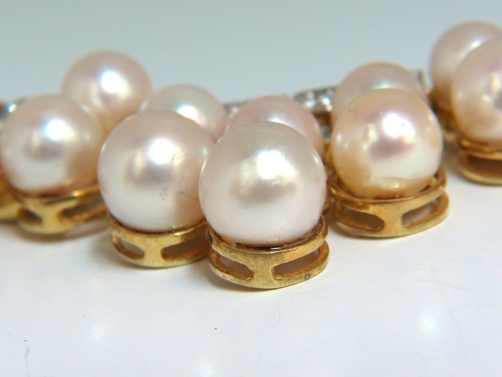 10.00ct NATURAL DIAMONDS & AKOYA PEARLS 18kt NECKLACE OPERA RIVIERA