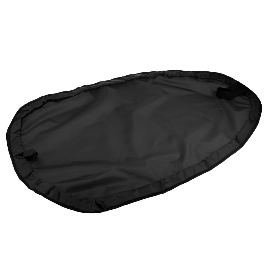 Heavy Duty 300D Oxford Sea Kayak Cockpit Cover Accessories - Waterproof, Dust Protection, Adjustable & Durable - Universal Fit XS Black