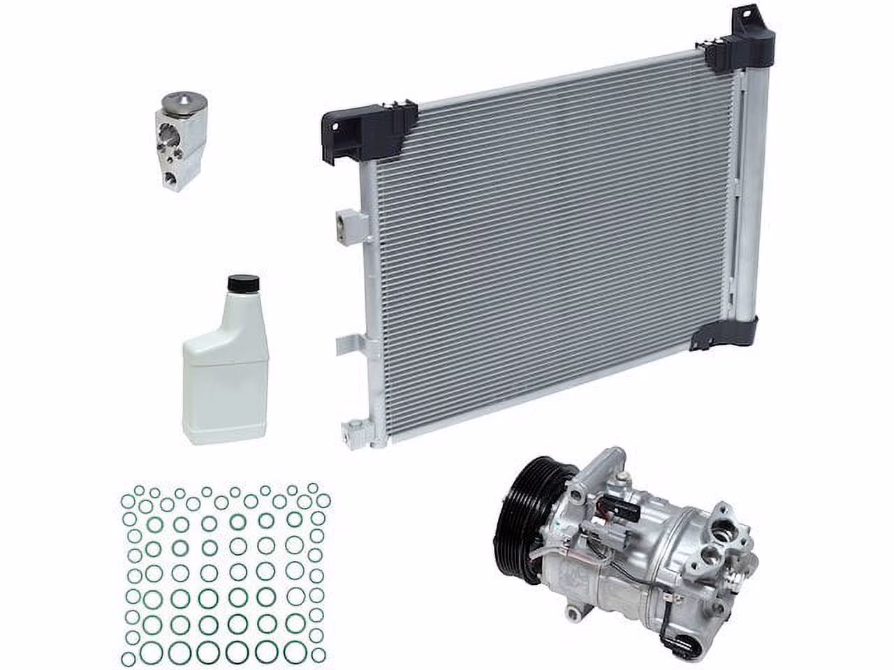 A/C Compressor Kit with Condenser - Compatible with 2014 - 2016, 2018 - 2019 Nissan Sentra 1.8L 4-Cylinder MRA8DE Naturally Aspirated 2015