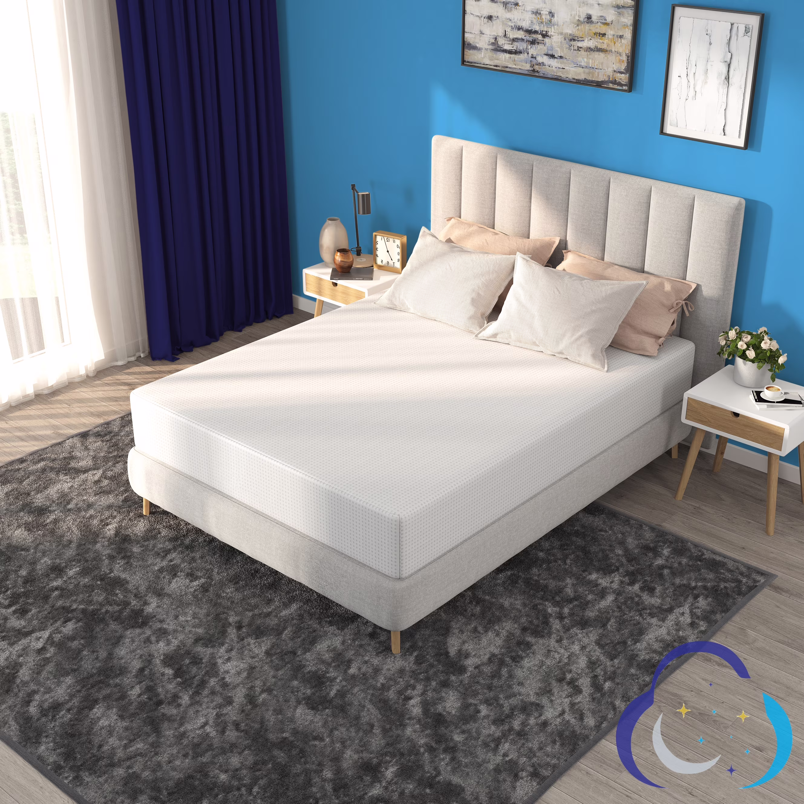 8 Inch Bamboo Charcoal Queen Size Medium Firm Memory Foam Mattress, Bed in a Box, Twin XL Size