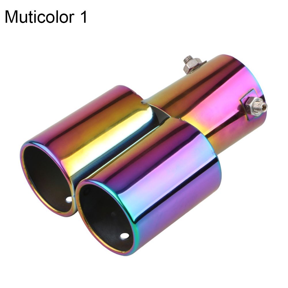 Practical Part Chrome Car Decoration Curved Exhaust Pipe Stainless Steel Car Exhaust Tail Muffler Pipe Refit Accessories MULTICOLOR 1