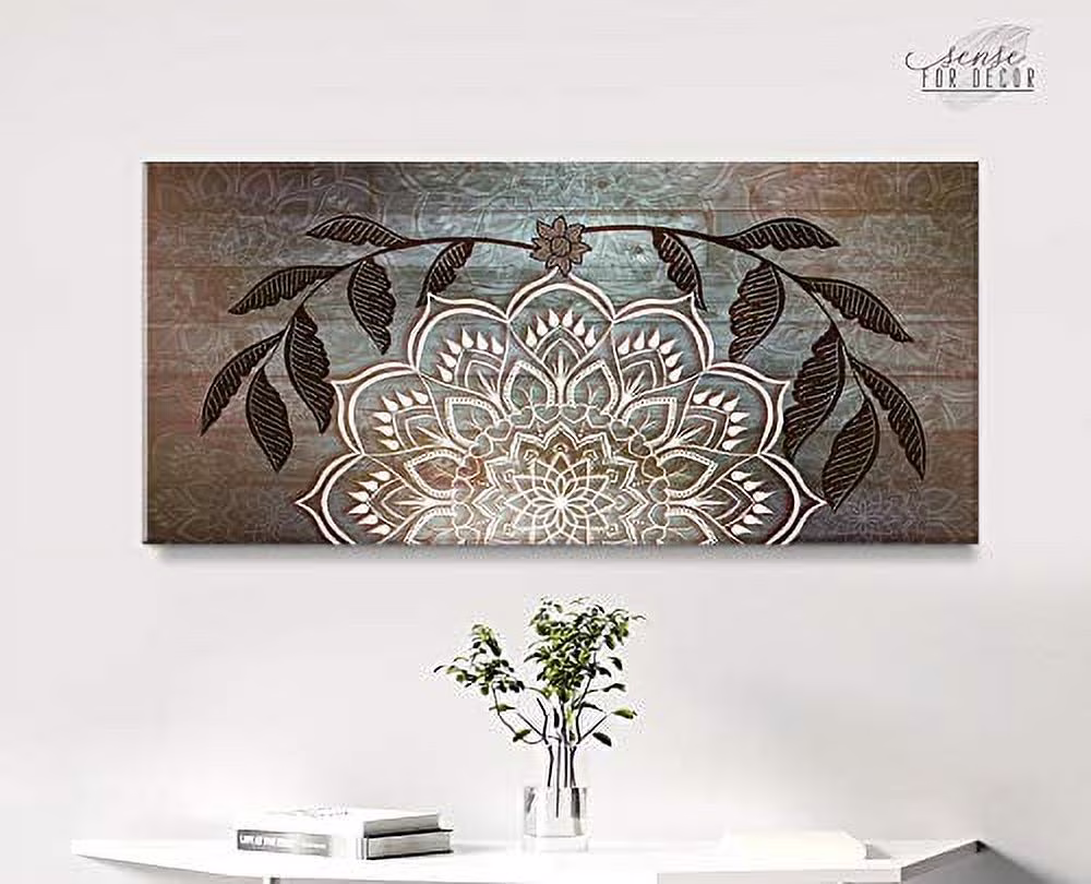 Sense Of Art | Boho Mandala Art | Boho Decor | Macrame Wall Hanging|Boho Decor for Bedroom | Mandala Wall Art | Boho Decor for Living Room|Boho Headboard (, 42x19)…