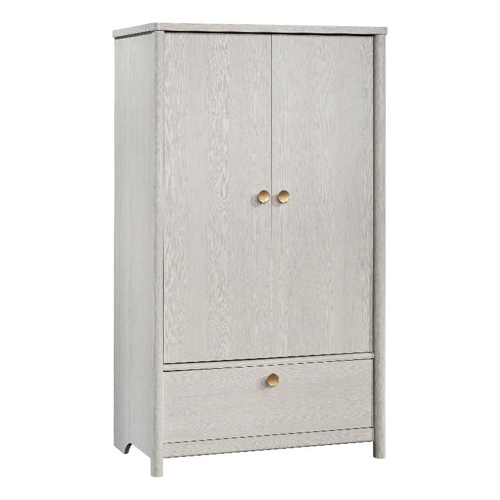 Sauder Dover Edge Bedroom Armoire with Drawer, Glacier Oak Finish