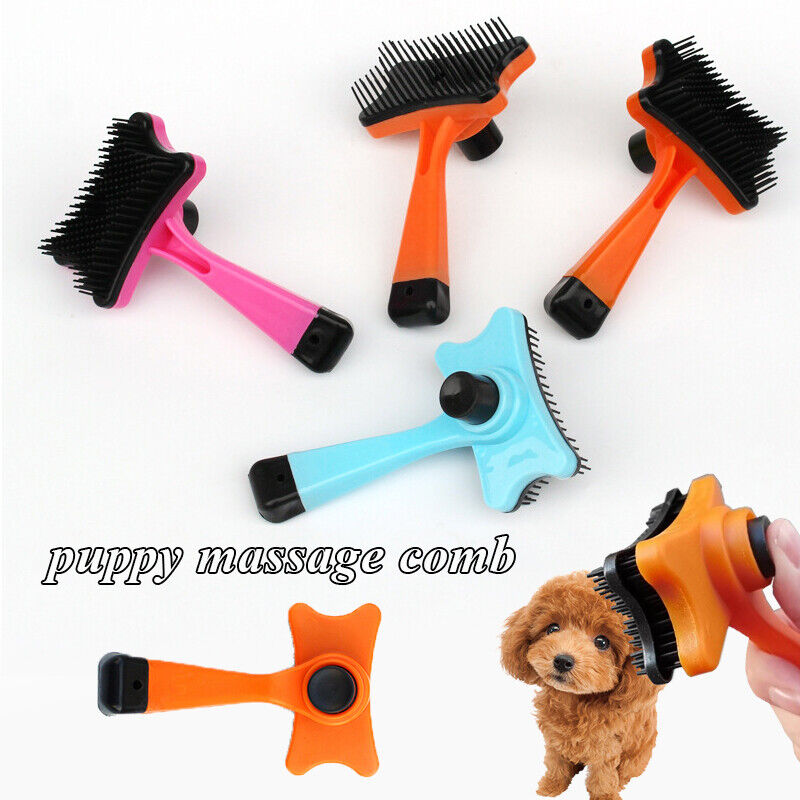 Pet Hair Remover Dog Cat Comb Grooming Massage Deshedding Self Cleaning Brush Ḿ