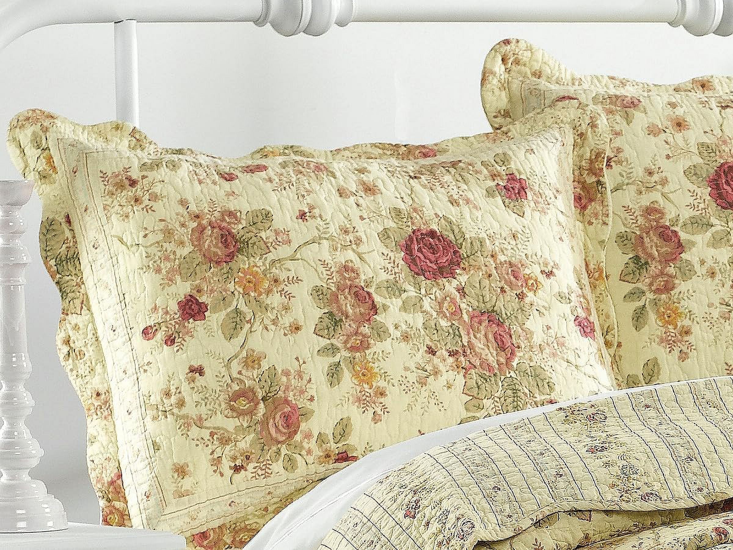 Chic Shabby Romantic Rose Bedding Quilt Set Queen