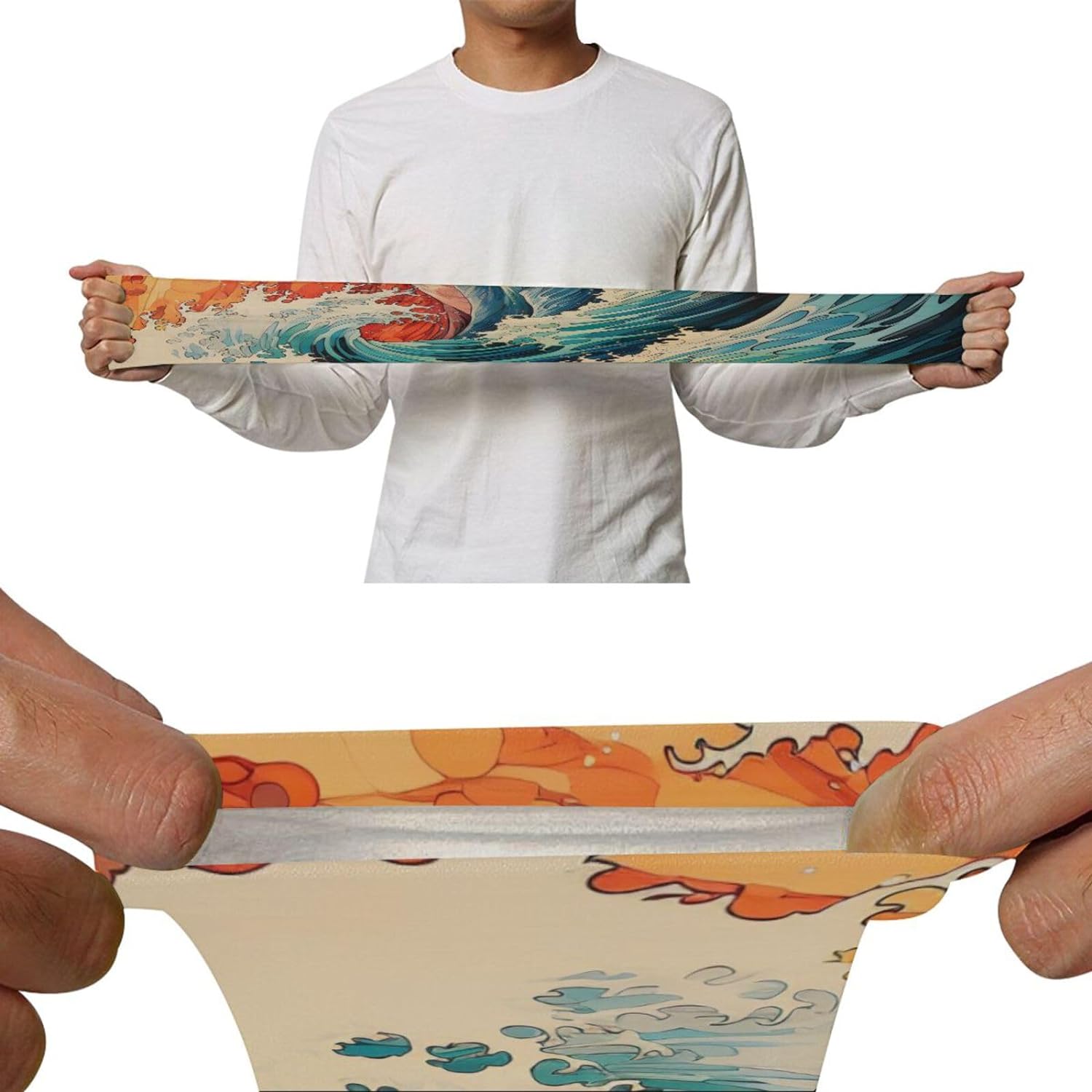 Wellsay Wave View Arm Sleeves for Men and Women Compression Arm Sleeves for UV Sun Protection & Tattoo Cover Up, Great for Sports