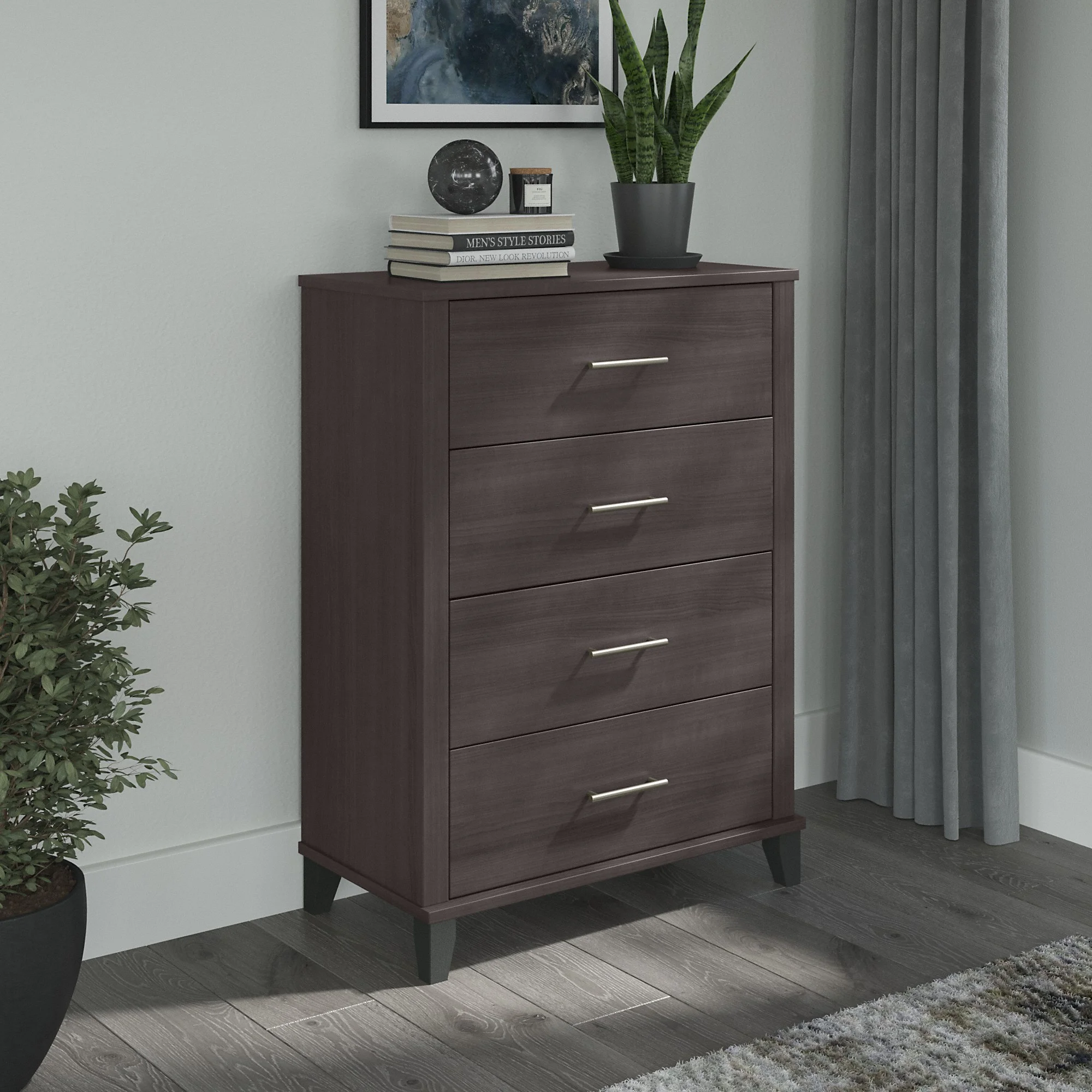 Bush Furniture Somerset Chest of Drawers, Storm Gray