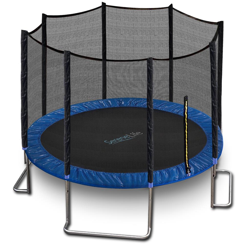 SereneLife ASTM Approved Trampoline W/ Net Enclosure Stable, Strong Kids & Adult Trampoline W/ Net