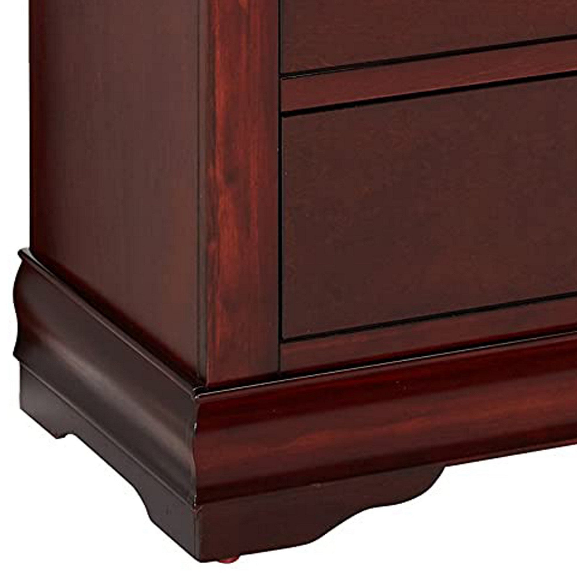 Benzara Traditional Style Wooden Dresser with Six Drawers, Cherry Brown