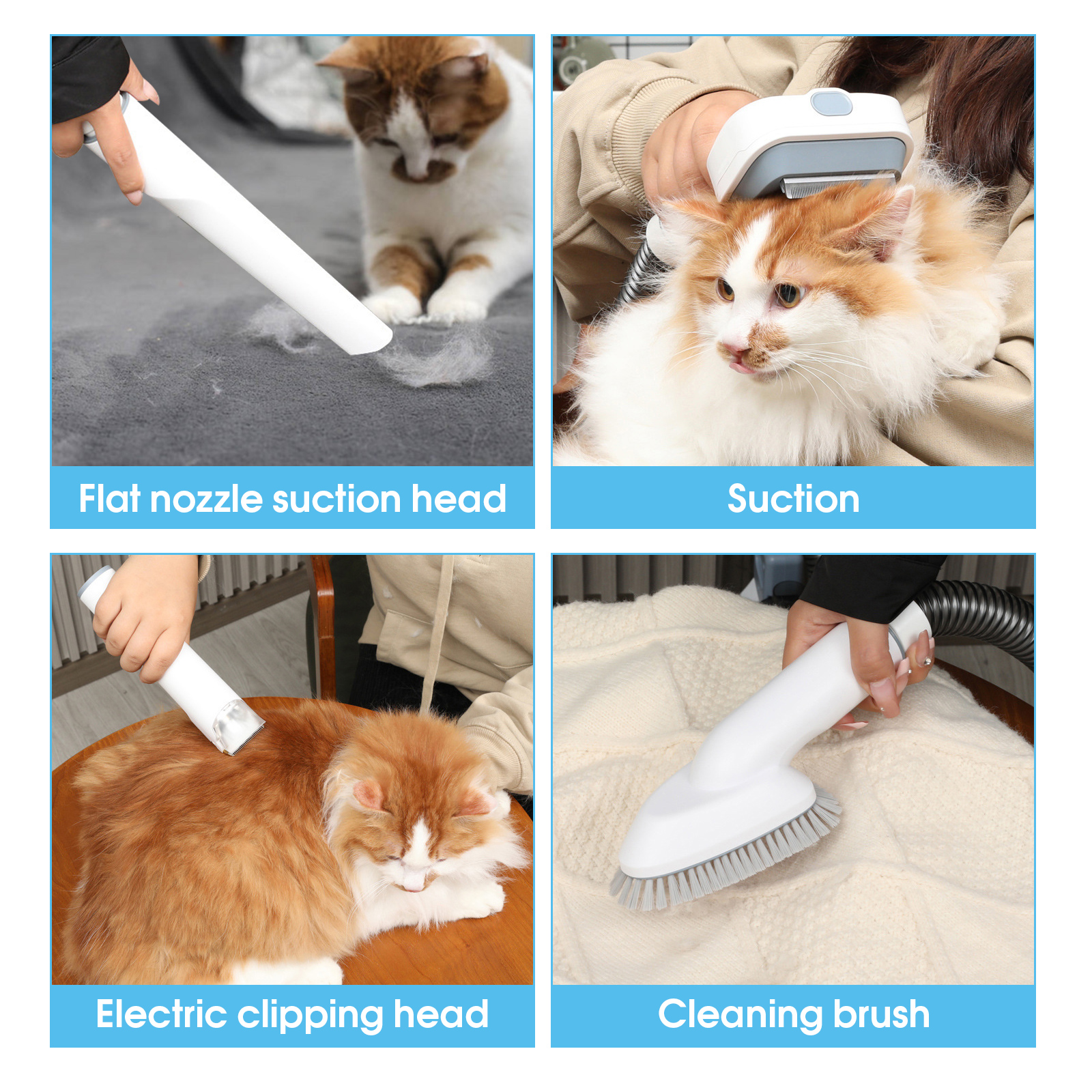 Dog grooming vacuum & pet grooming kit, 2.5L Large Dust Cup, Low Noise, Hair Clipper Deshedding Kit for Dogs Cat