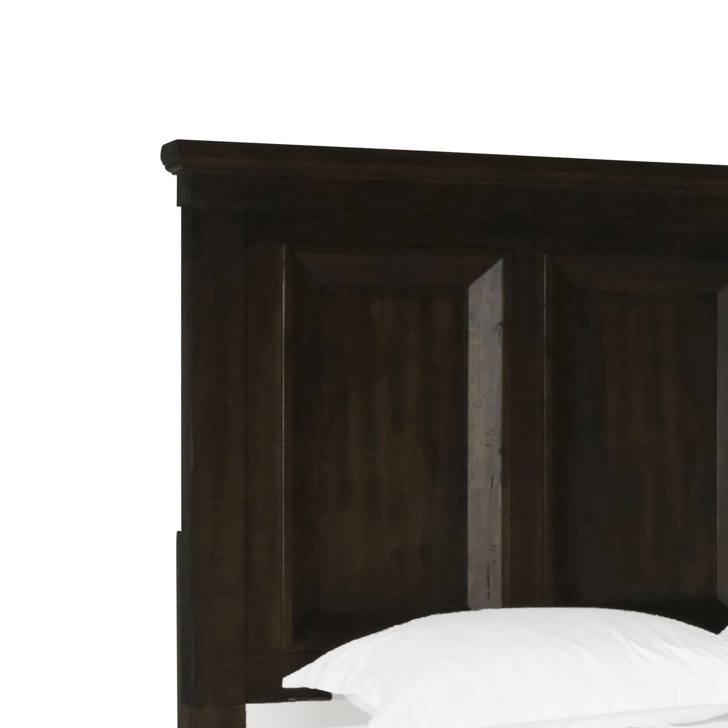 Transitional Wooden Queen Headboard with Rectangular Panel Design, Brown