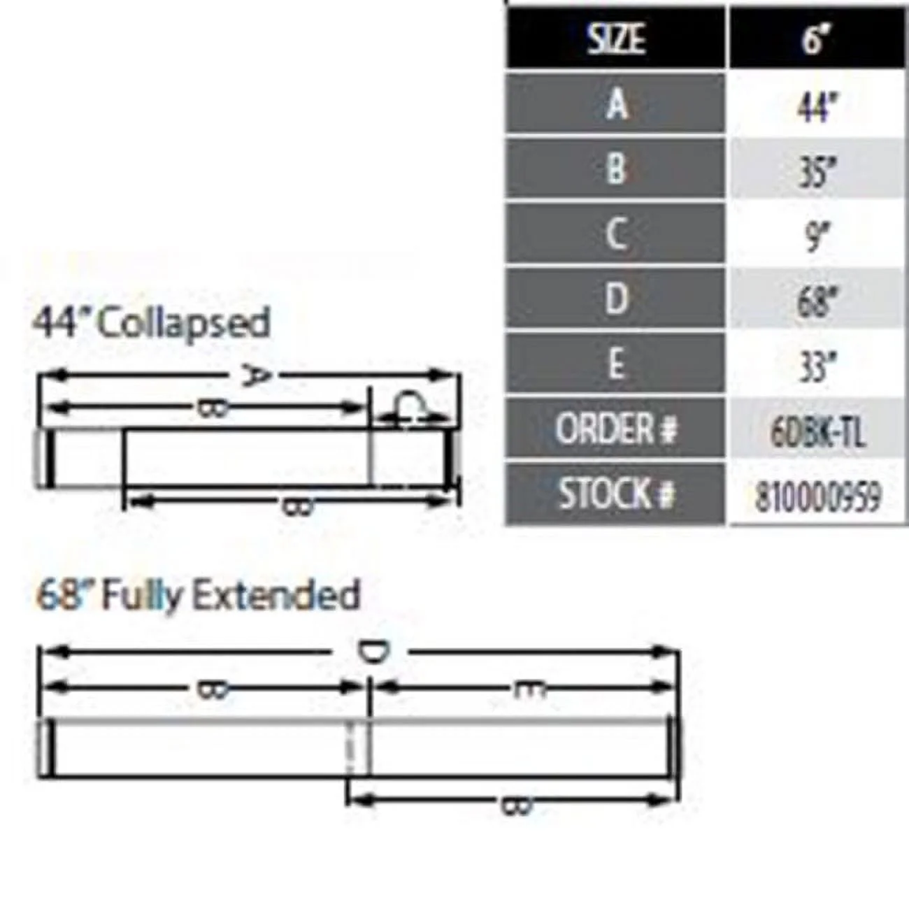 DuraVent DuraBlack Telescoping Adjustable Finishing Stove Pipe, 6 Inch