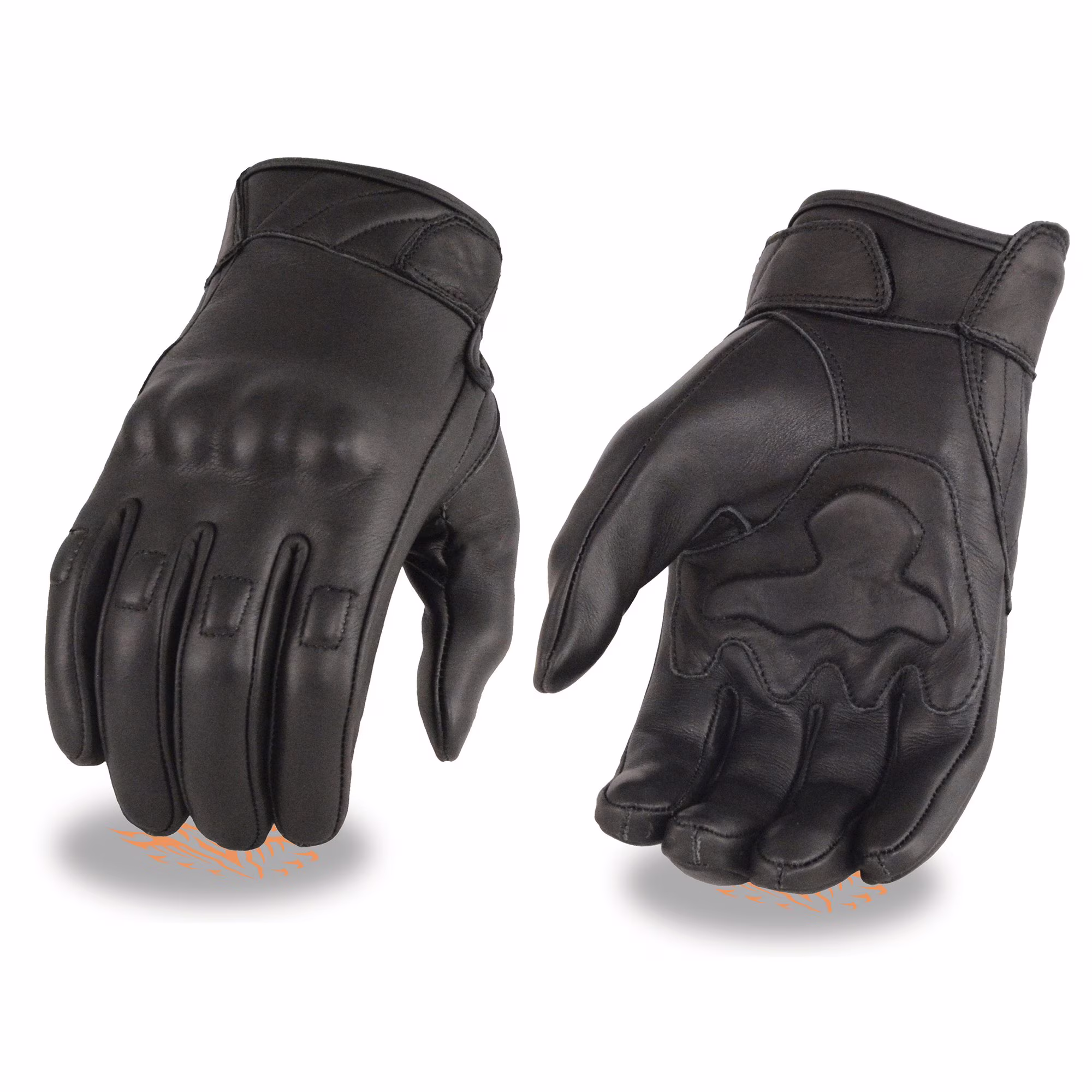Milwaukee Leather MG7501 Men's Black Leather i-Touch Screen Compatible Gel Palm Motorcycle Gloves W/ Protective Knuckle X-Small