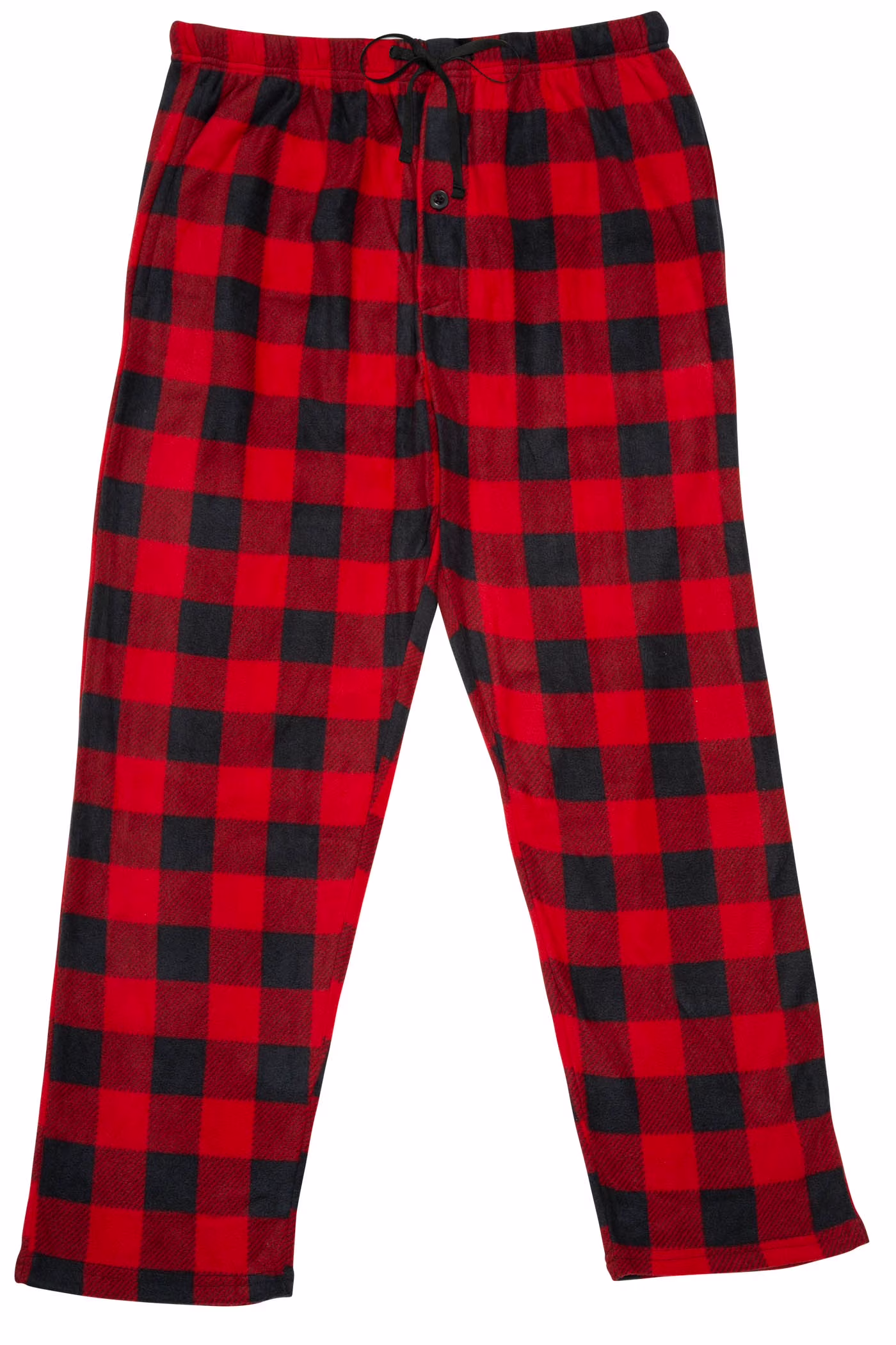 North 15 Mens Super Cozy Buffalo Plaid Micro Fleece Pajama Pants-1235-Red-3XL