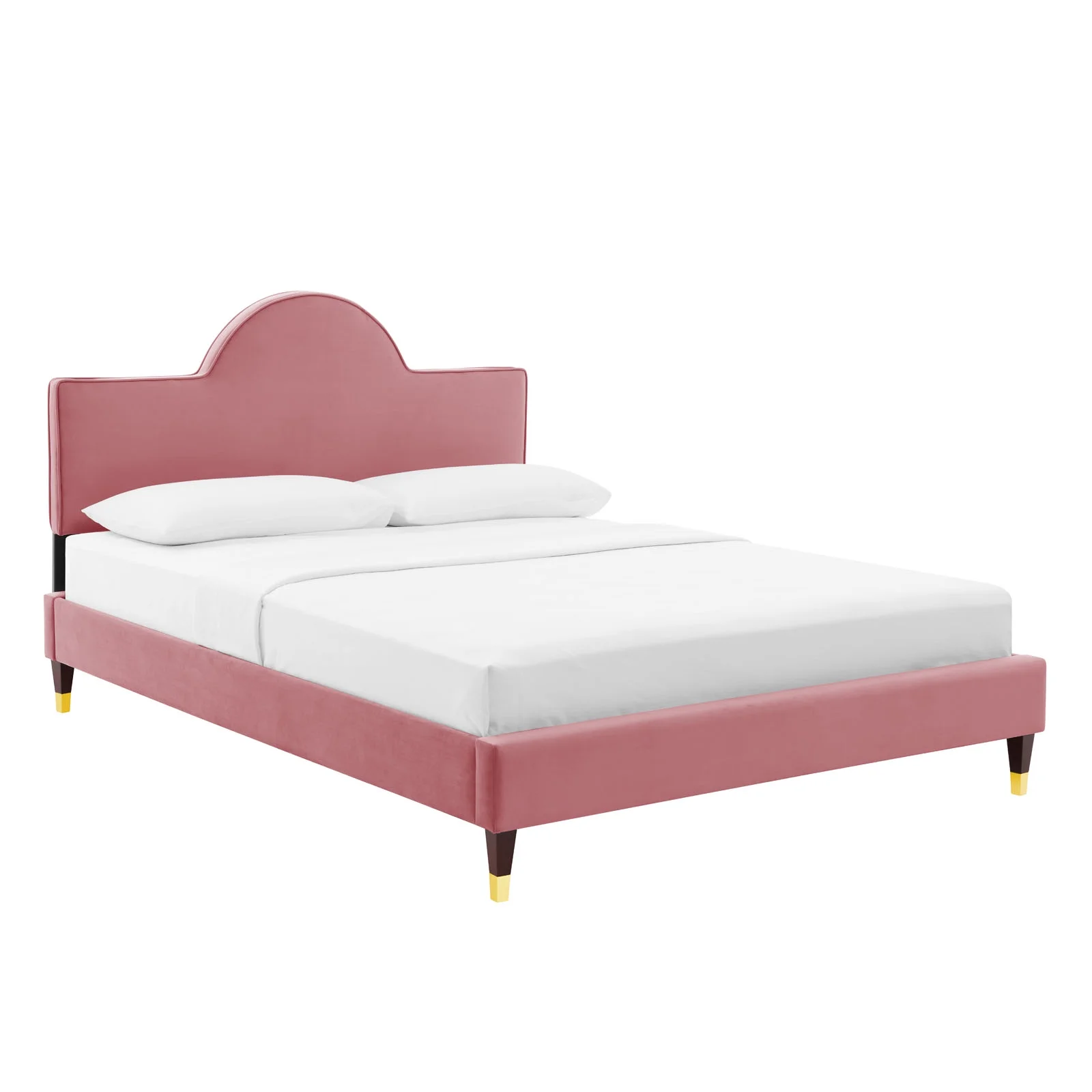 Modway Aurora Performance Velvet Full Bed in Dusty Rose