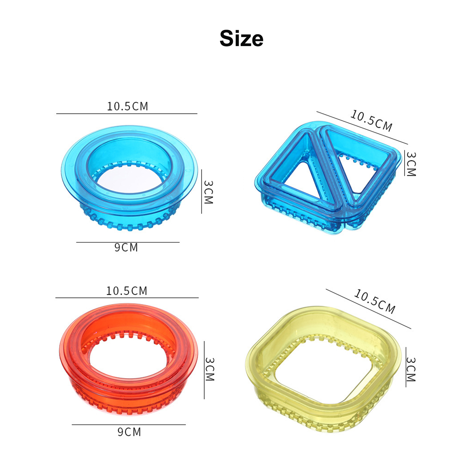 RUseeN Sandwich Cutter and Sealer - Uncrustables Sandwich Maker - Cut and Seal - Great for Lunchbox and Bento Box - Boys and Girls Kids Lunch - Circle, Square, Triangles