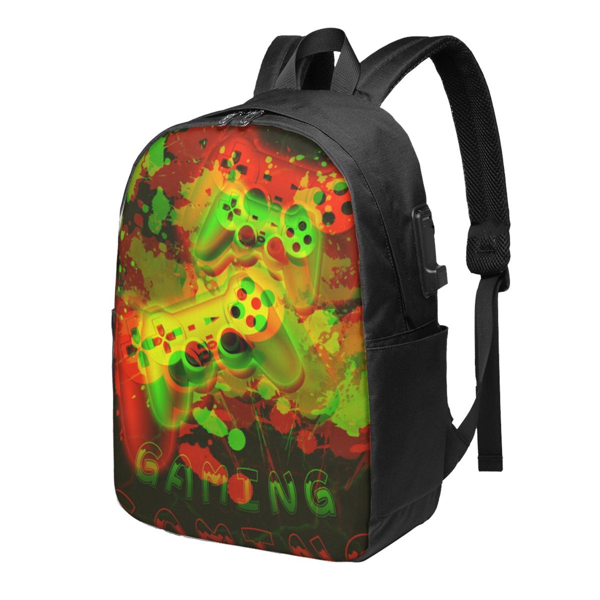 TEQUAN Travel Laptop Backpack, Colorful Gamepad Gaming Prints Outdoor Hiking Bag School Bookbag Casual Lightweight Daypack