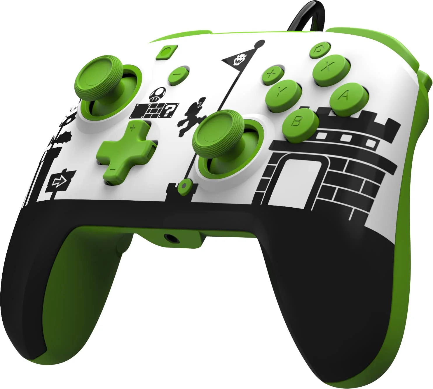 Rematch Super Mario Retro Green & White Wired Nintendo Switch Controller