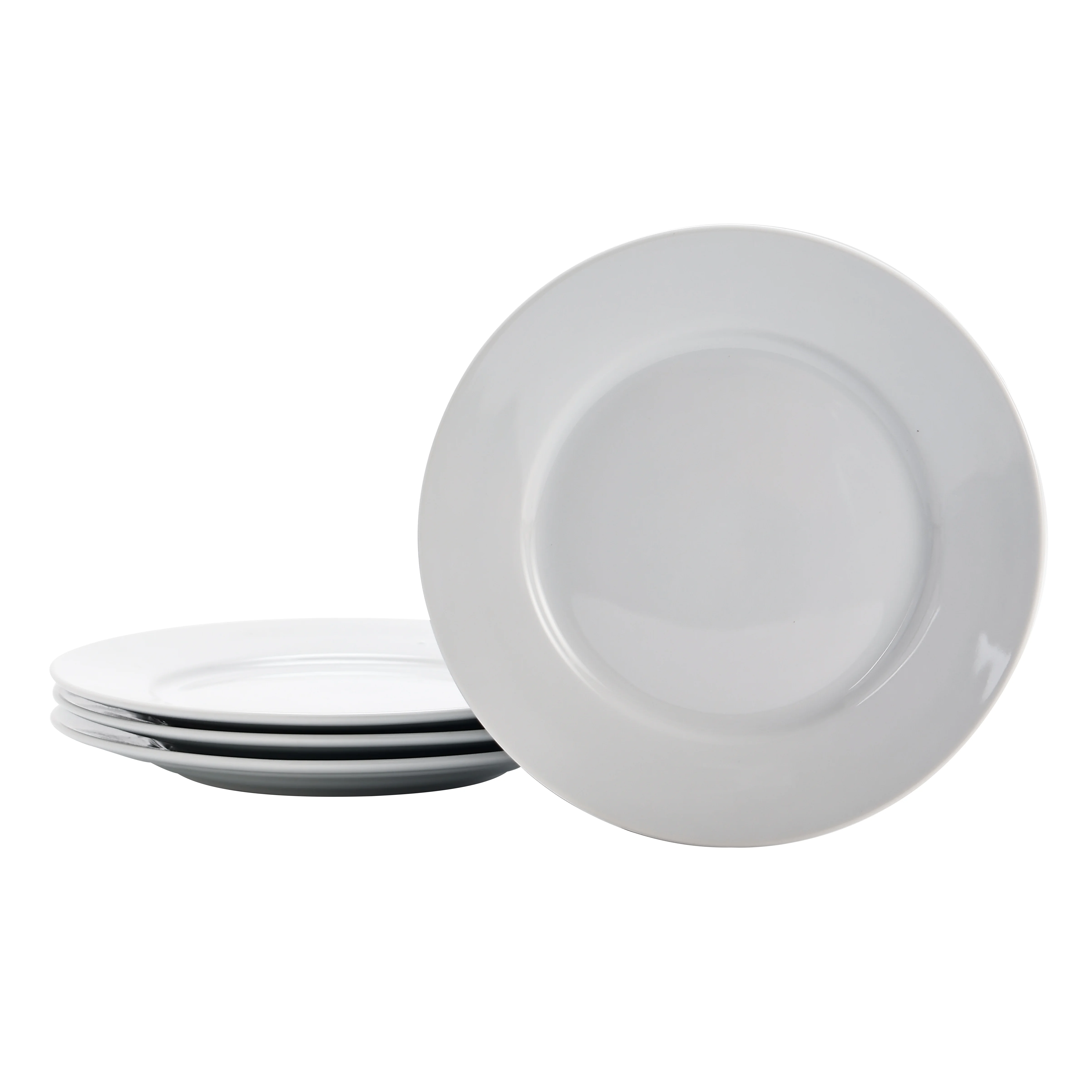 Bico White Porcelain Ceramic Salad Plates, 9.25 inch, Set of 4, for Salad, Appetizer, Microwave & Dishwasher Safe