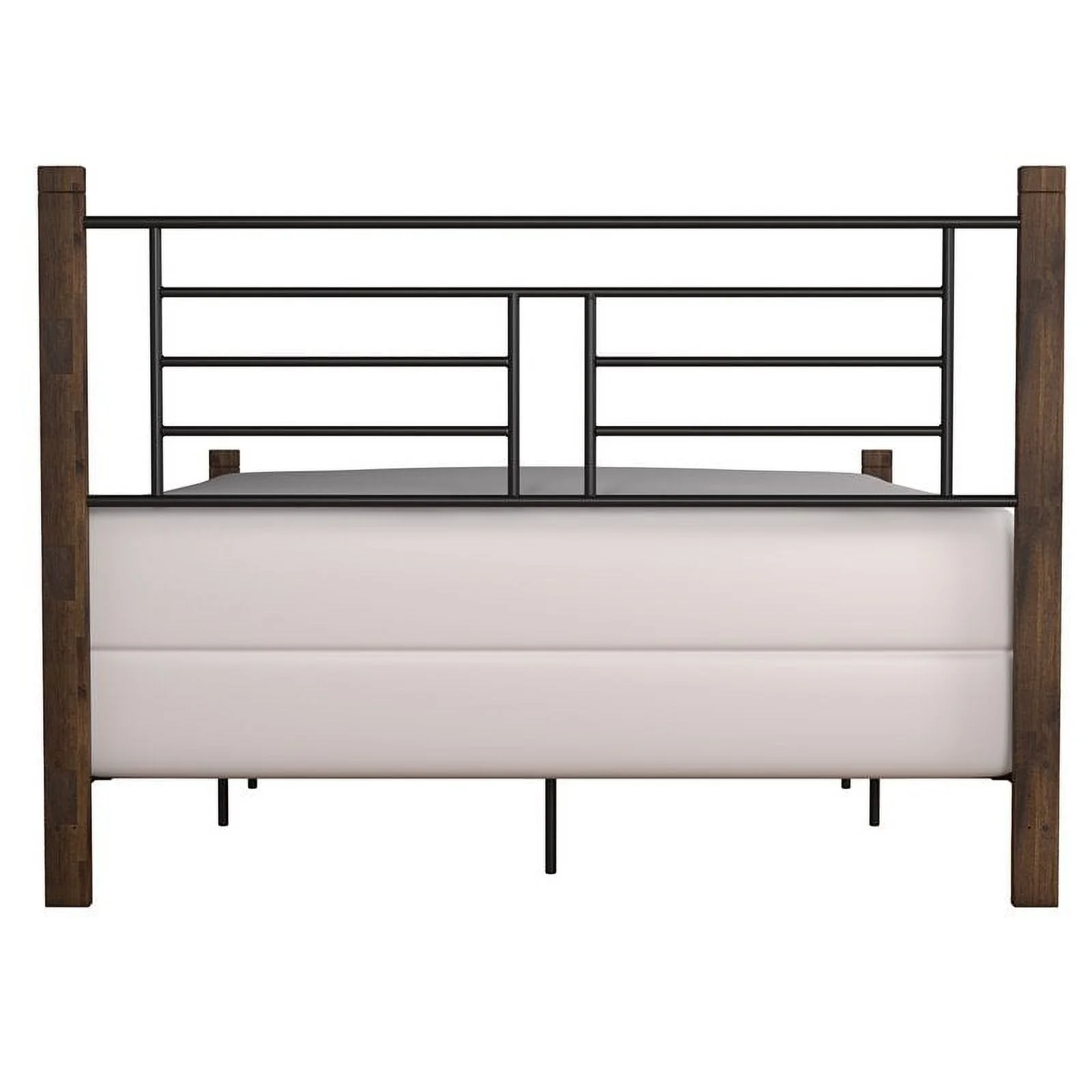 River Street Designs Raymond Textured Black Metal with Dark Weathered Wood Poster Queen Bed