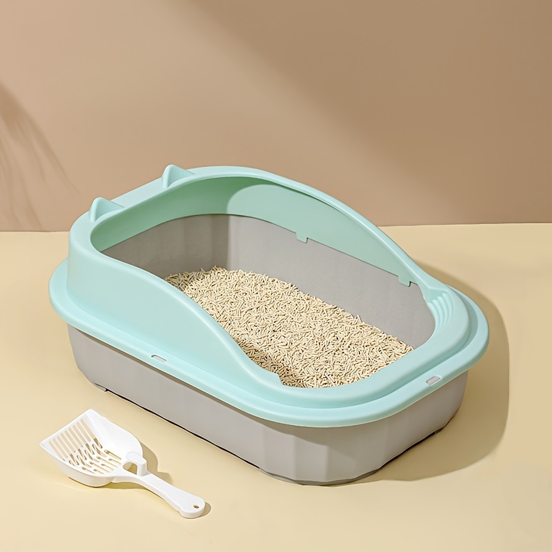 Large Semi-Enclosed Cat Litter Box - Anti-Splash and Easy to Clean