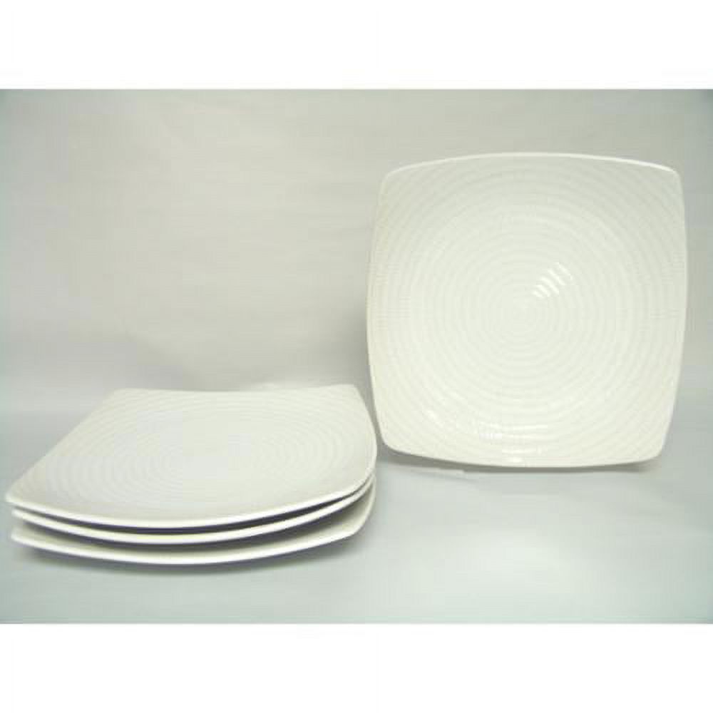 Red Vanilla White Rice Square Dinner Plate 10